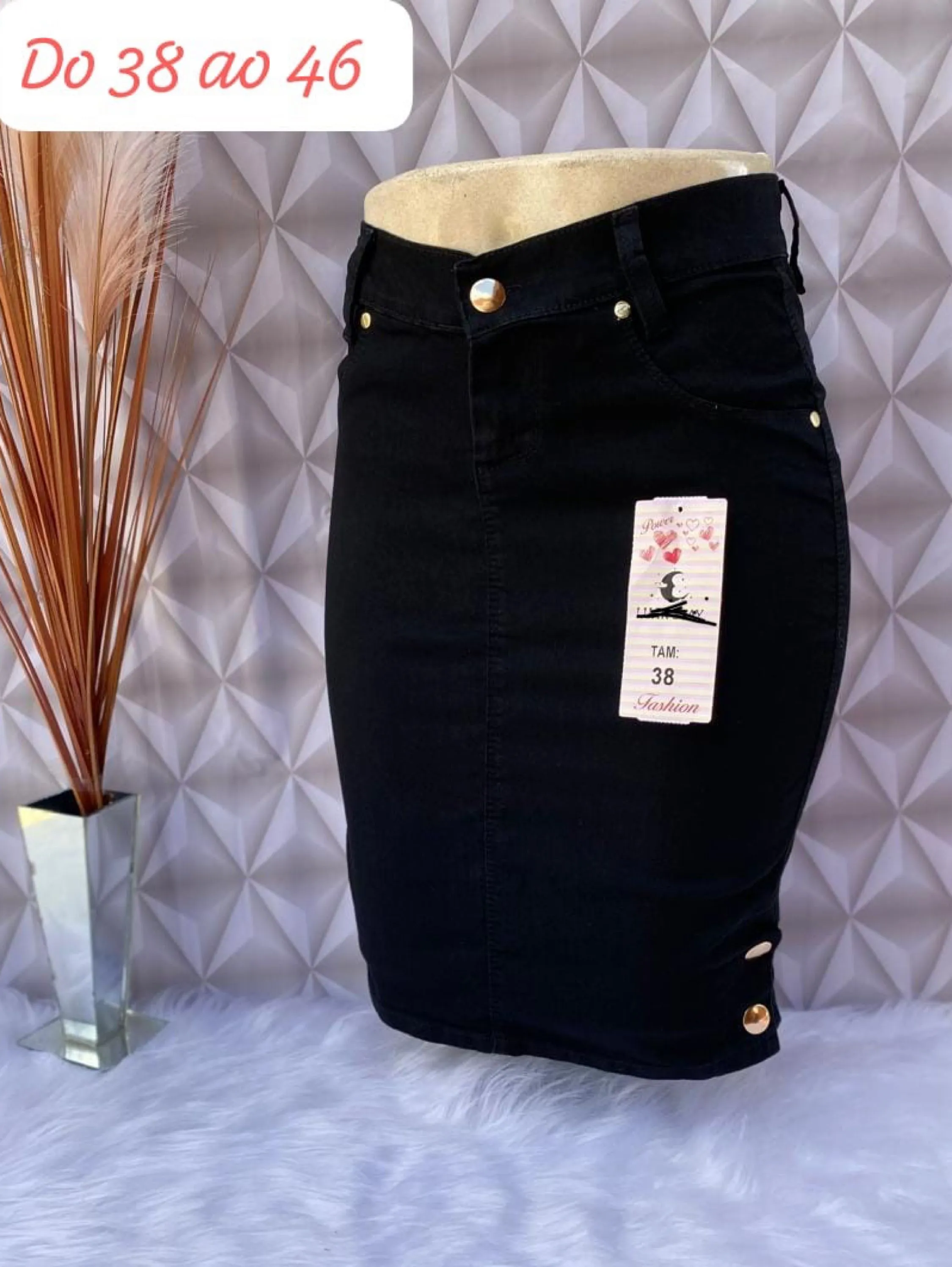 Saia jeans Vanjelica com laycra