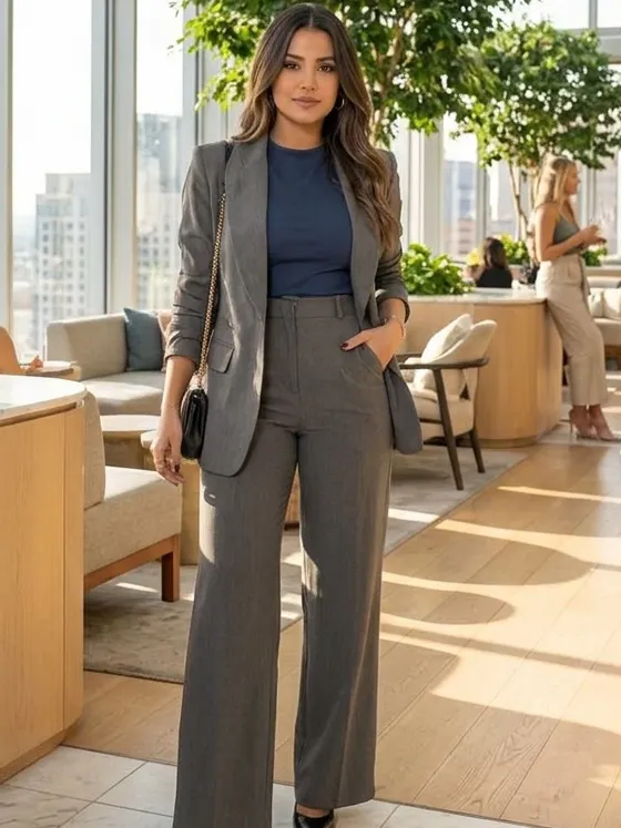 Blazer Emy Manga Longa Feminino Alfaiataria Louis Twill