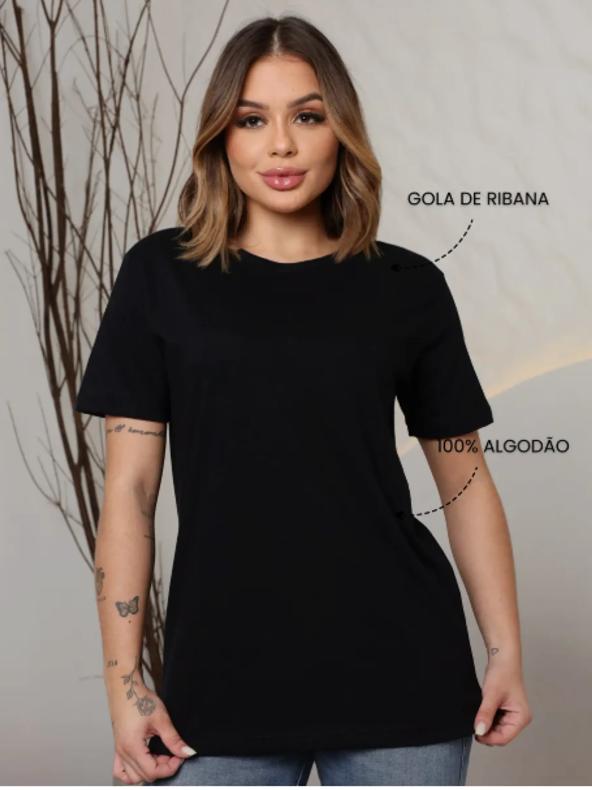 Blusa Feminina Básica Tshirt Camiseta 100% Algodão 2025