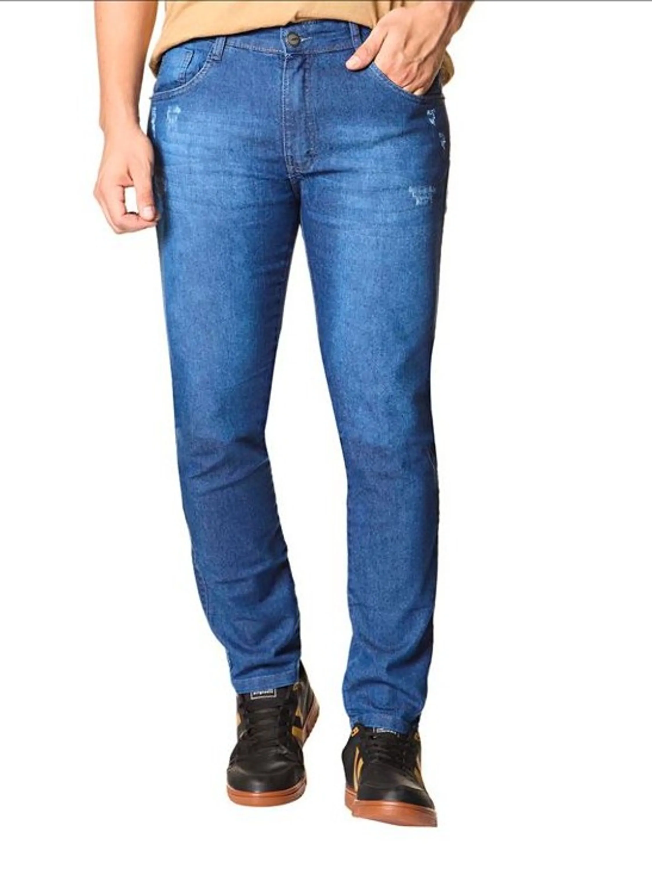 calça jeans masculina modelo skinny sem elastano