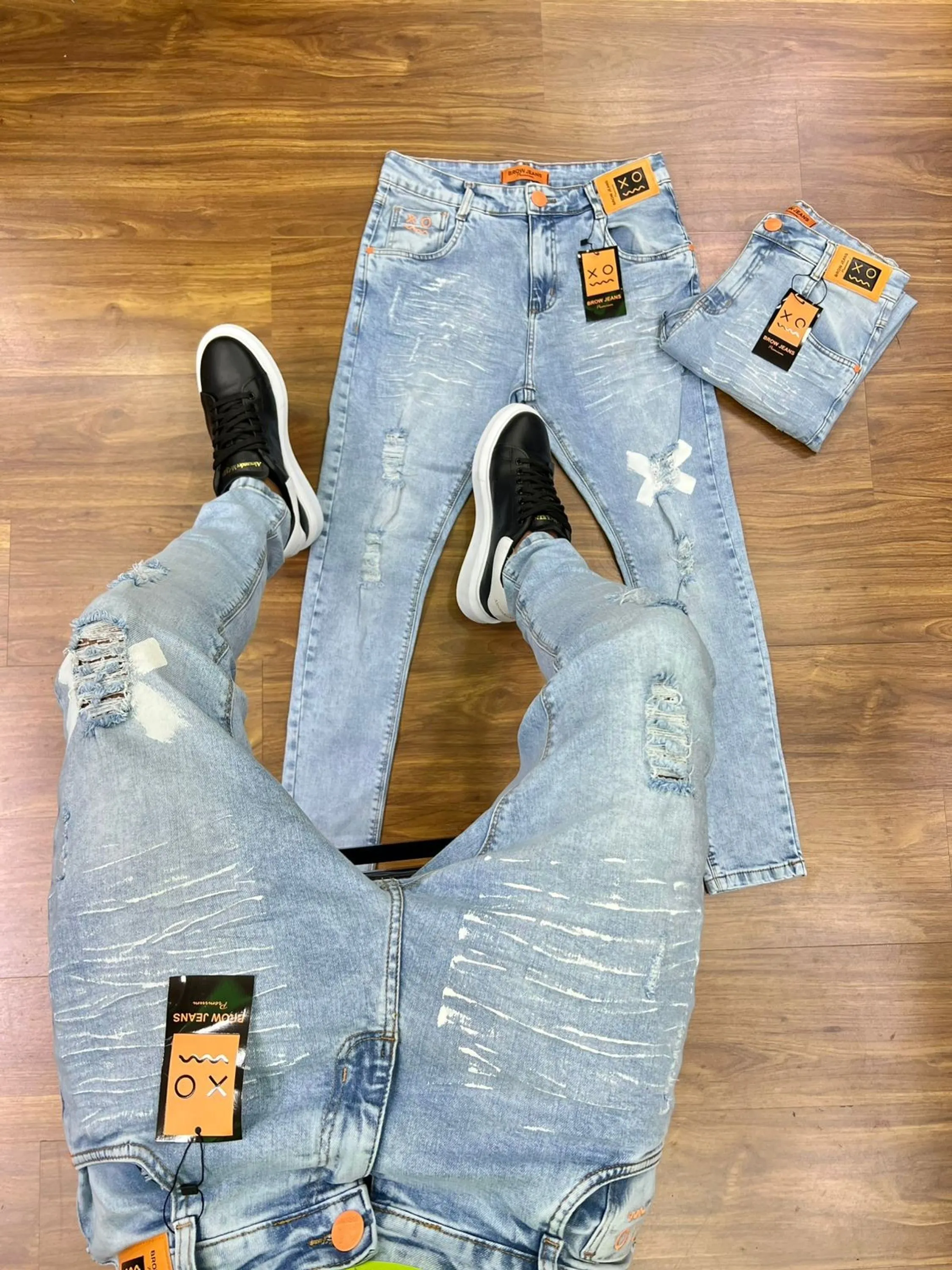 Calça  jeans skinny masculina com elastano  , jogador caro.