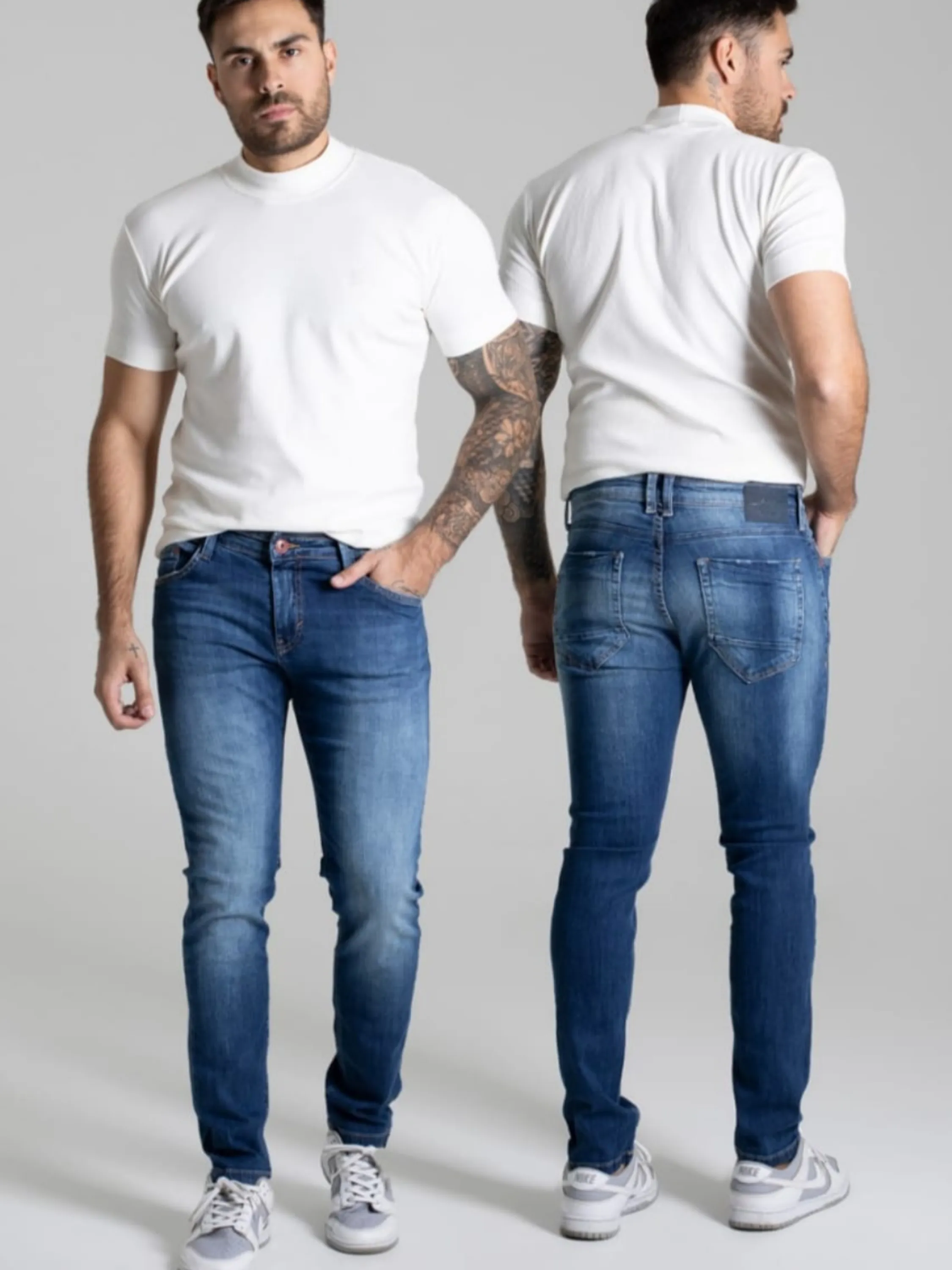 Calça Sawary jeans masculina skinny  diferenciada.