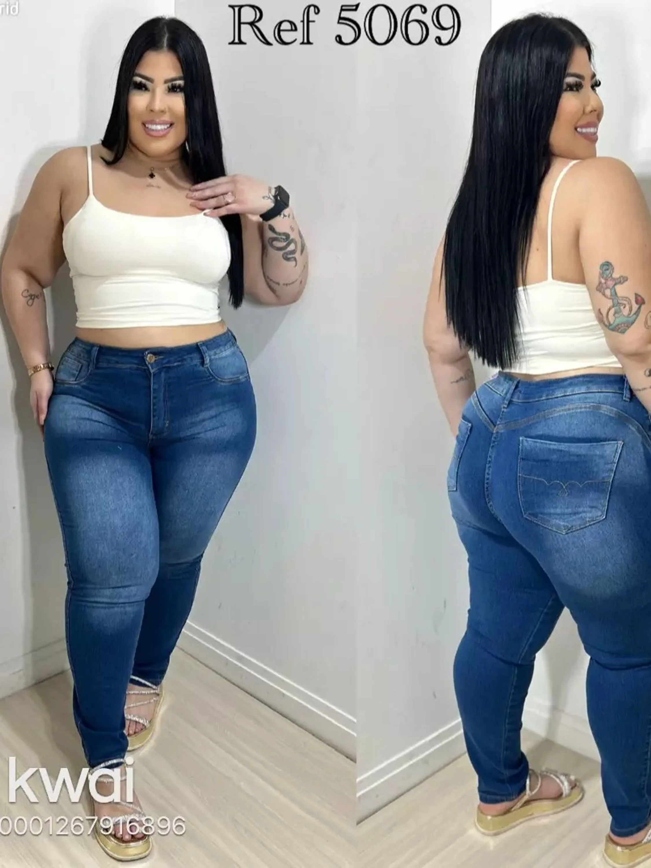 Calça Jeans Plus Size Feminina modelo skinny com elastano modelo exclusivo power do 48 ao 54 direto da fábrica.