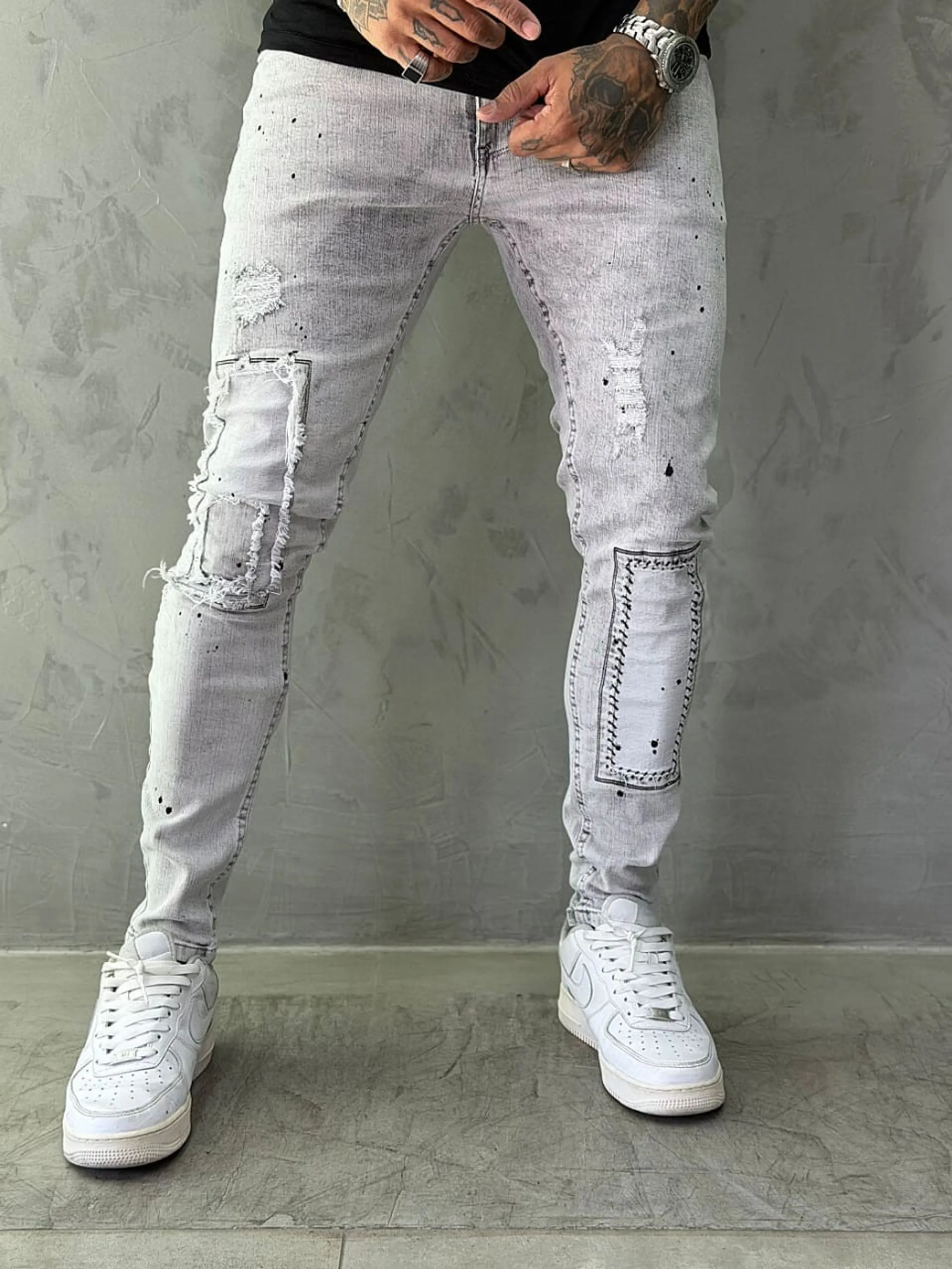calça jeans skinny masculina