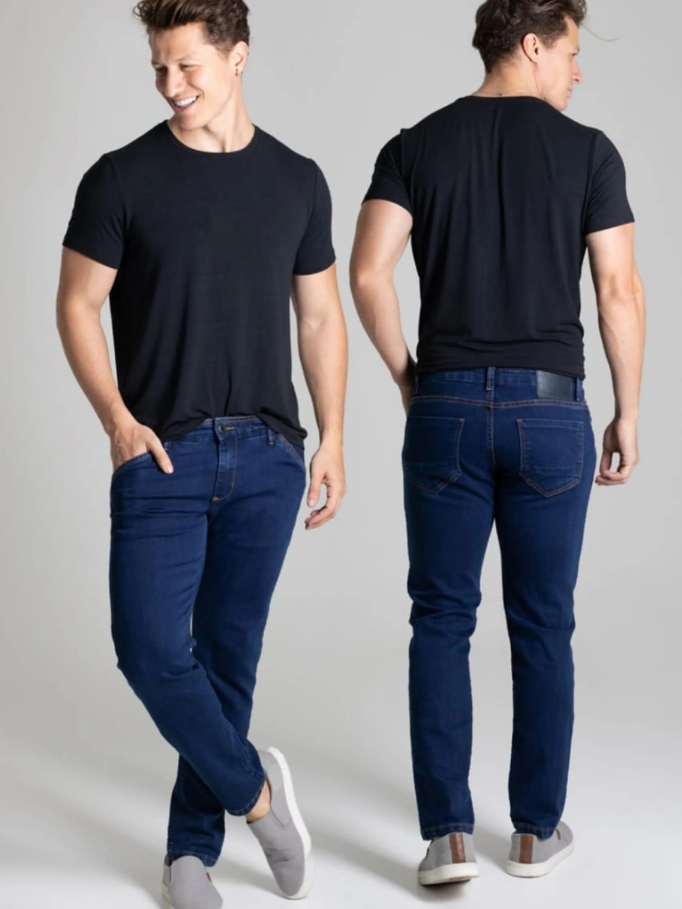 Calça Sawary jeans masculina slim  diferenciada.