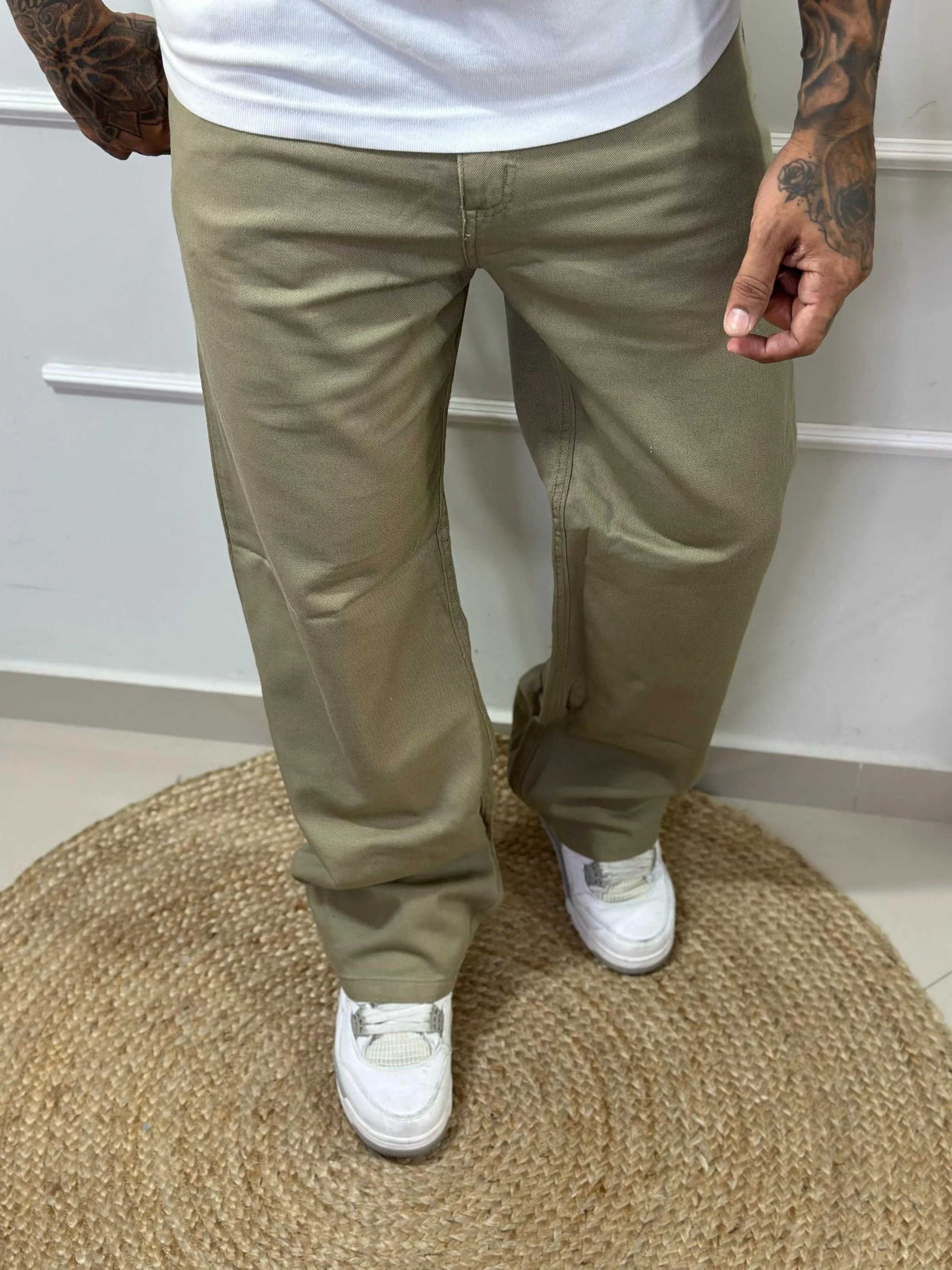 calça de sarja baggy balão,masculina.