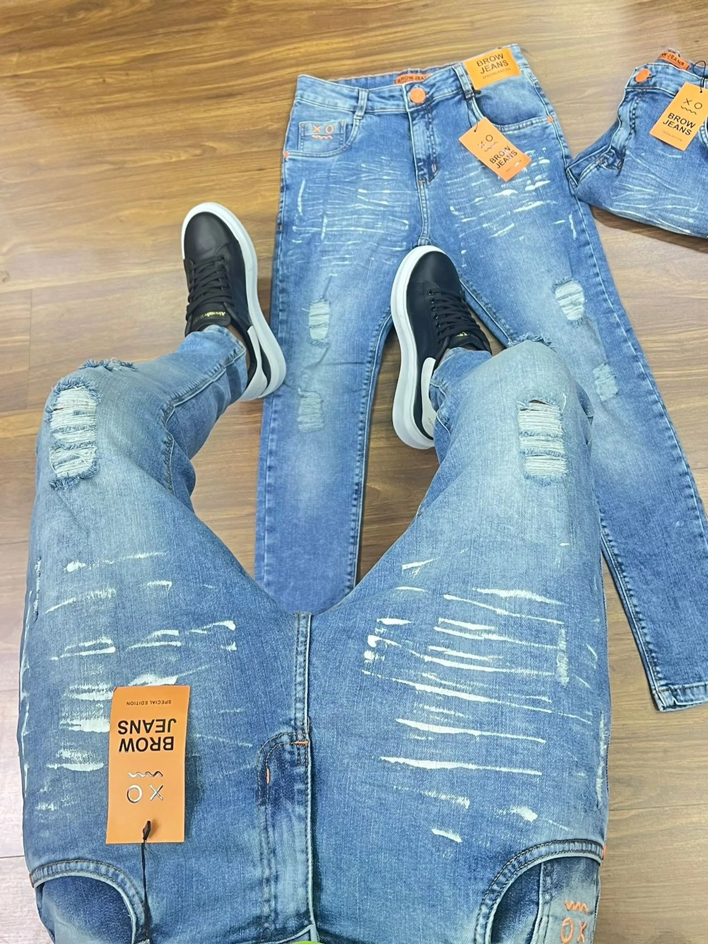 Calça  jeans skinny masculina com elastano  , jogador caro.