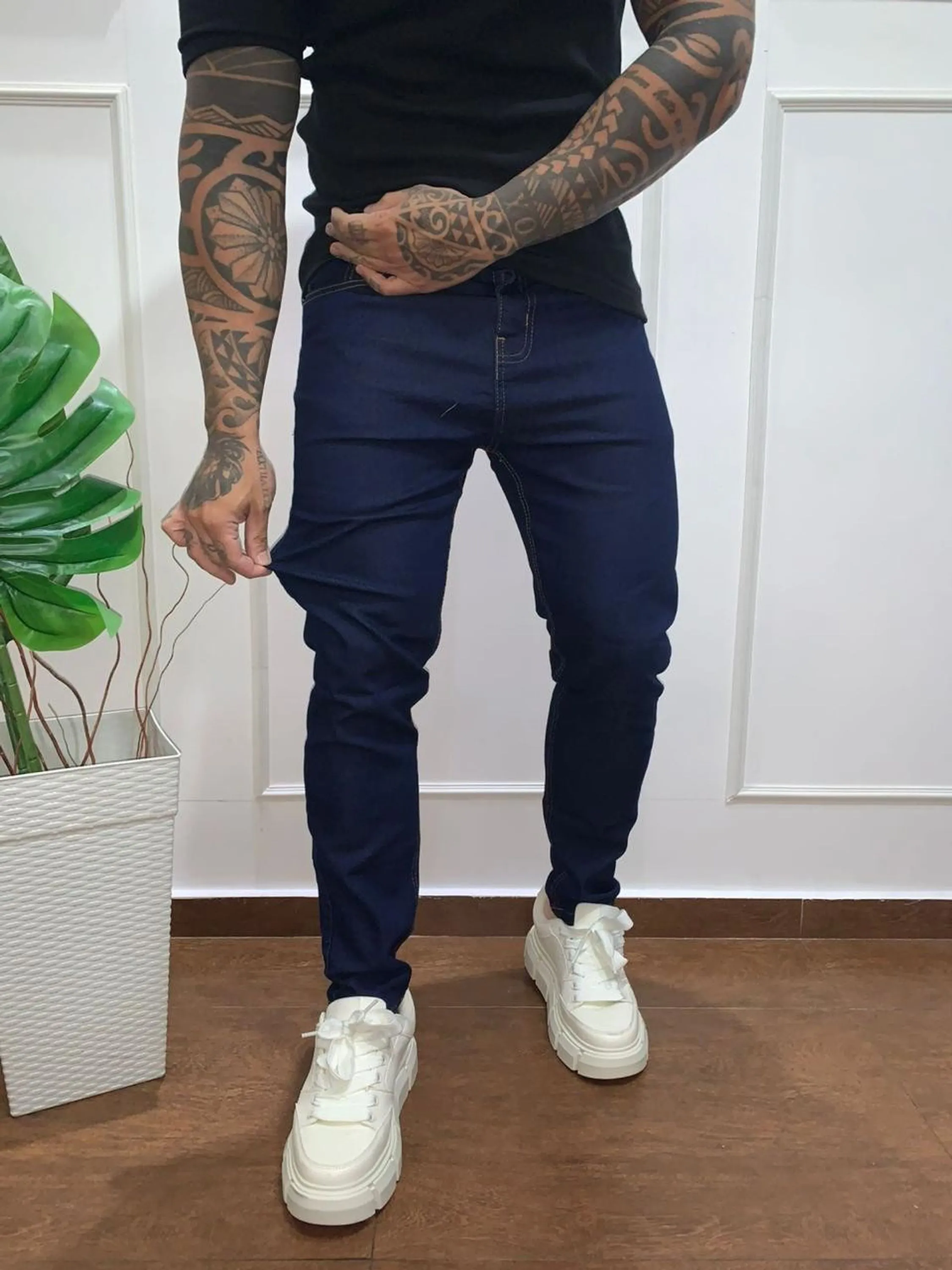 calça jeans básica masculina