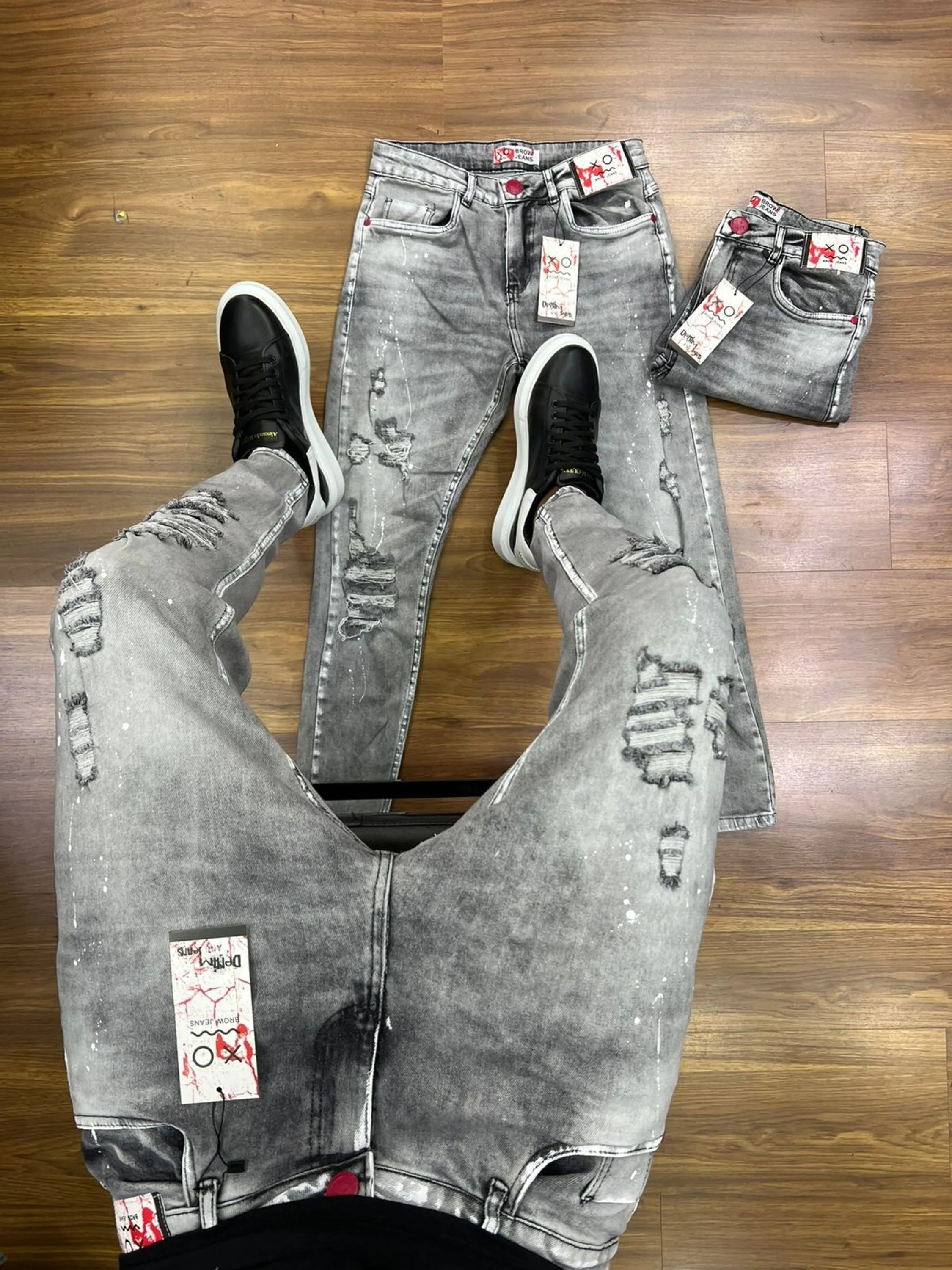 calça jeans skinny masculina jogador com elastano