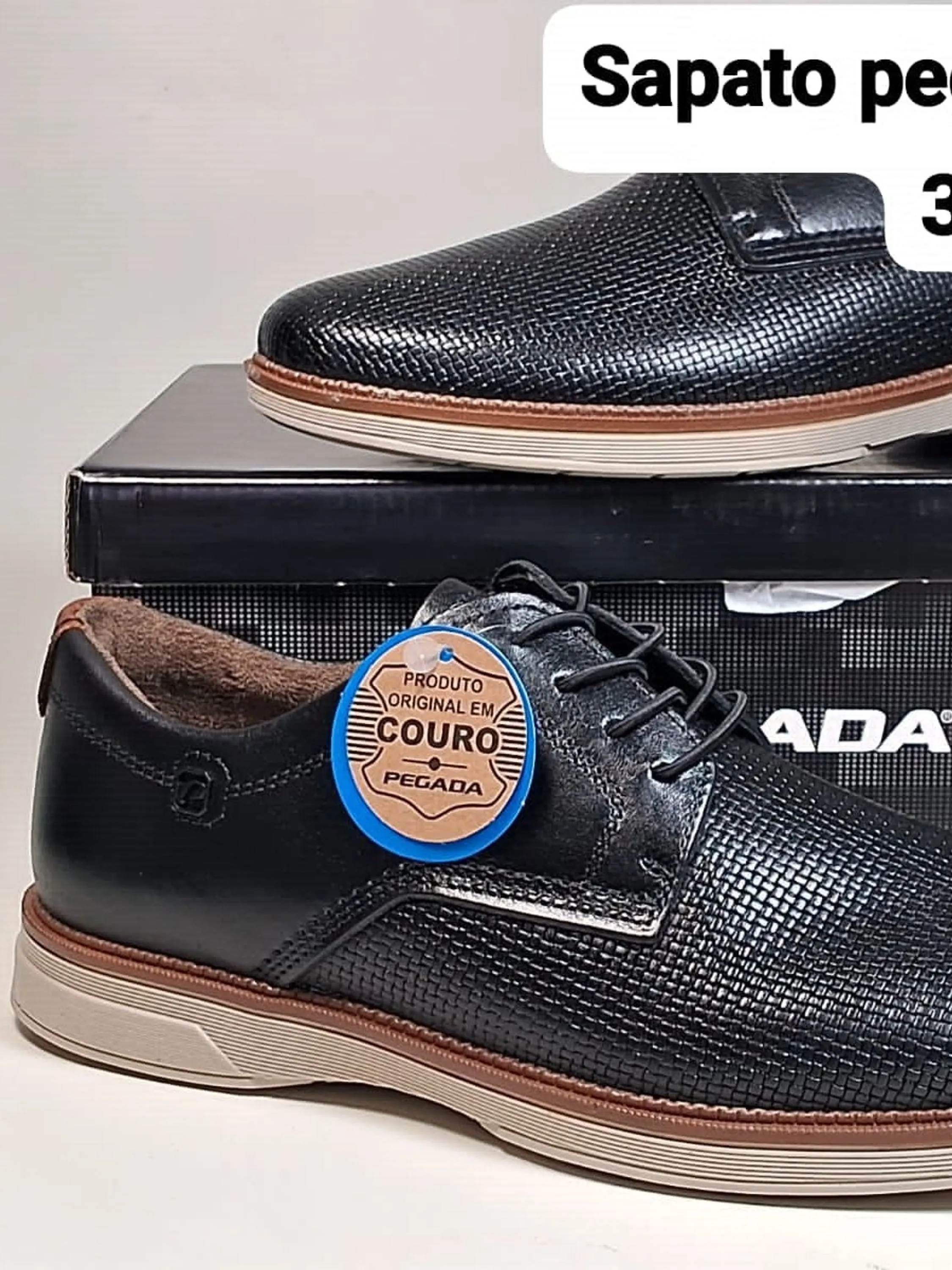 sapato masculino pegada couro legítimo