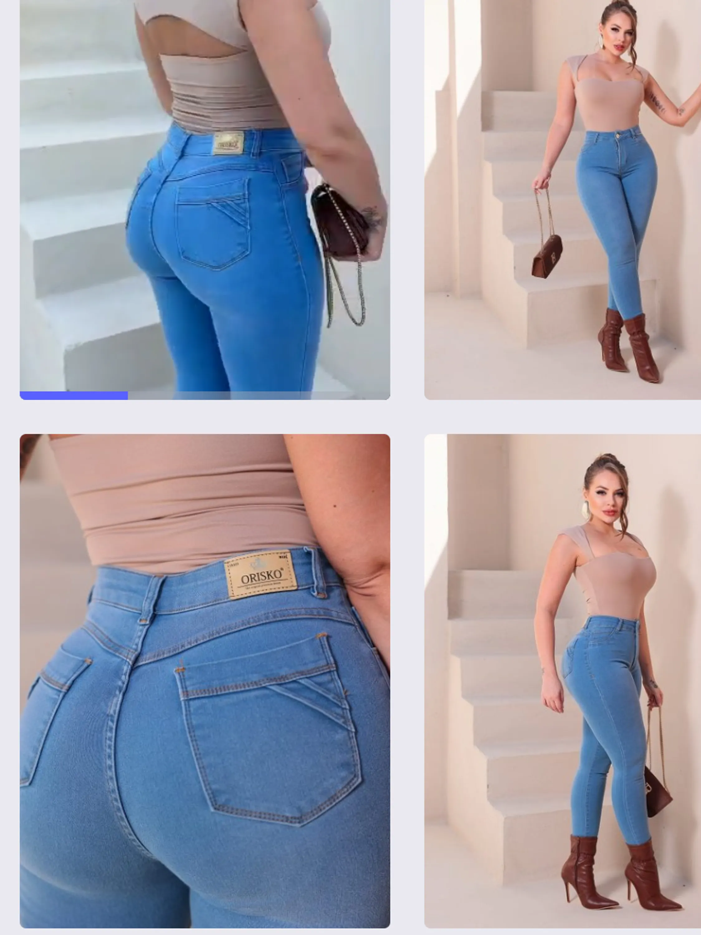 Calça jeans  lavagem clara com elastano
