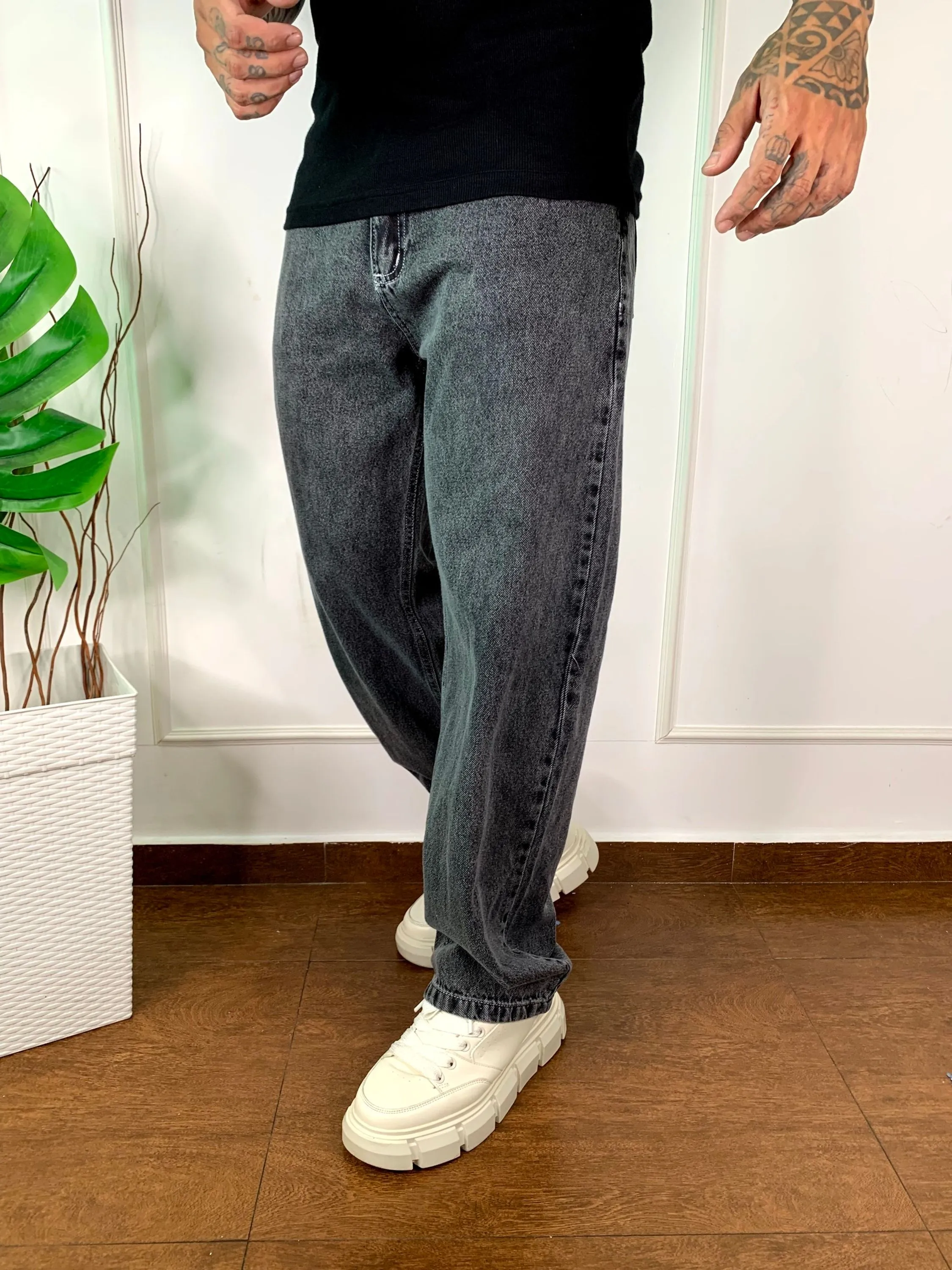 calça balão grafite