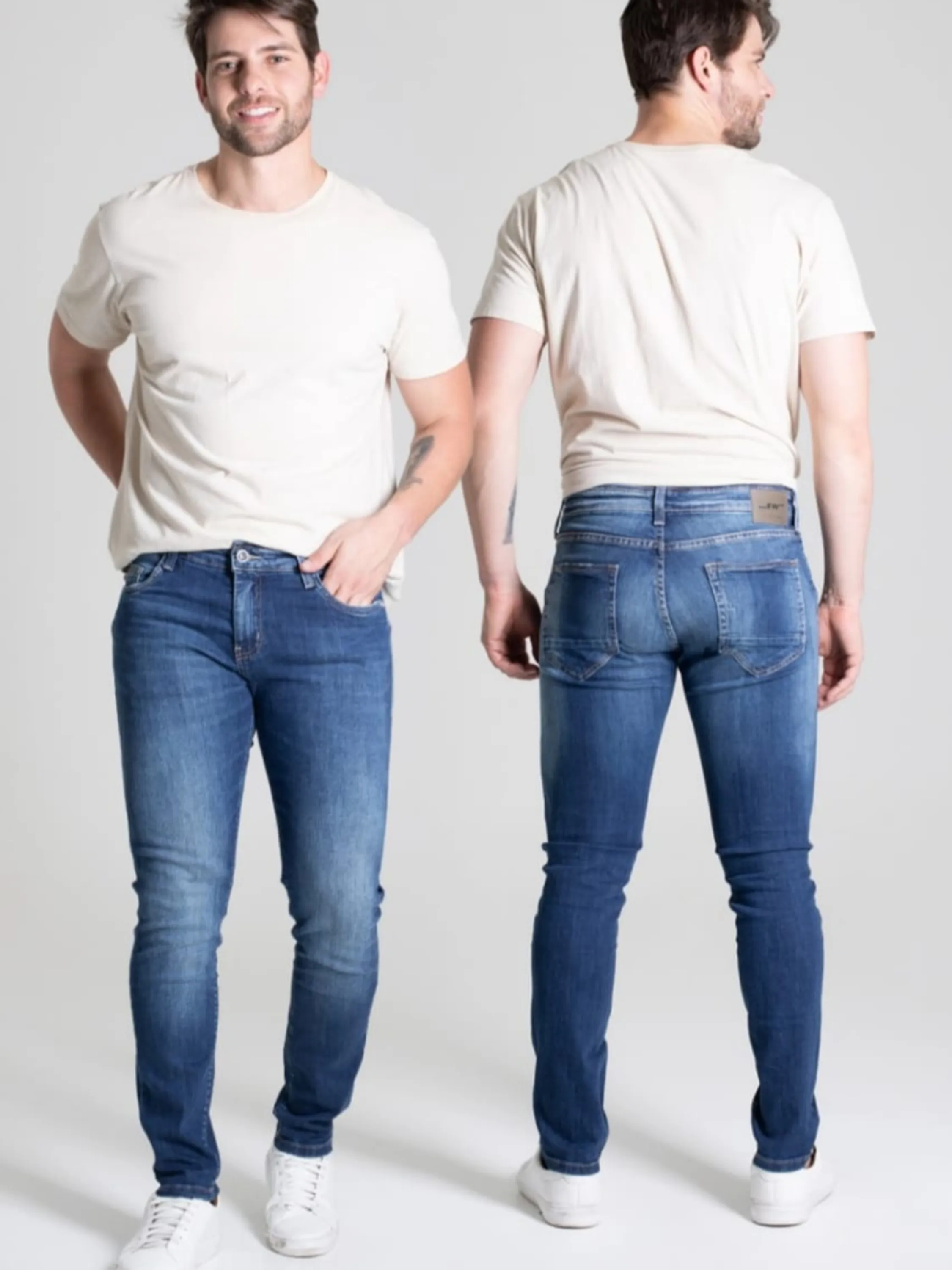 Calça jeans masculina skinny Sawary.