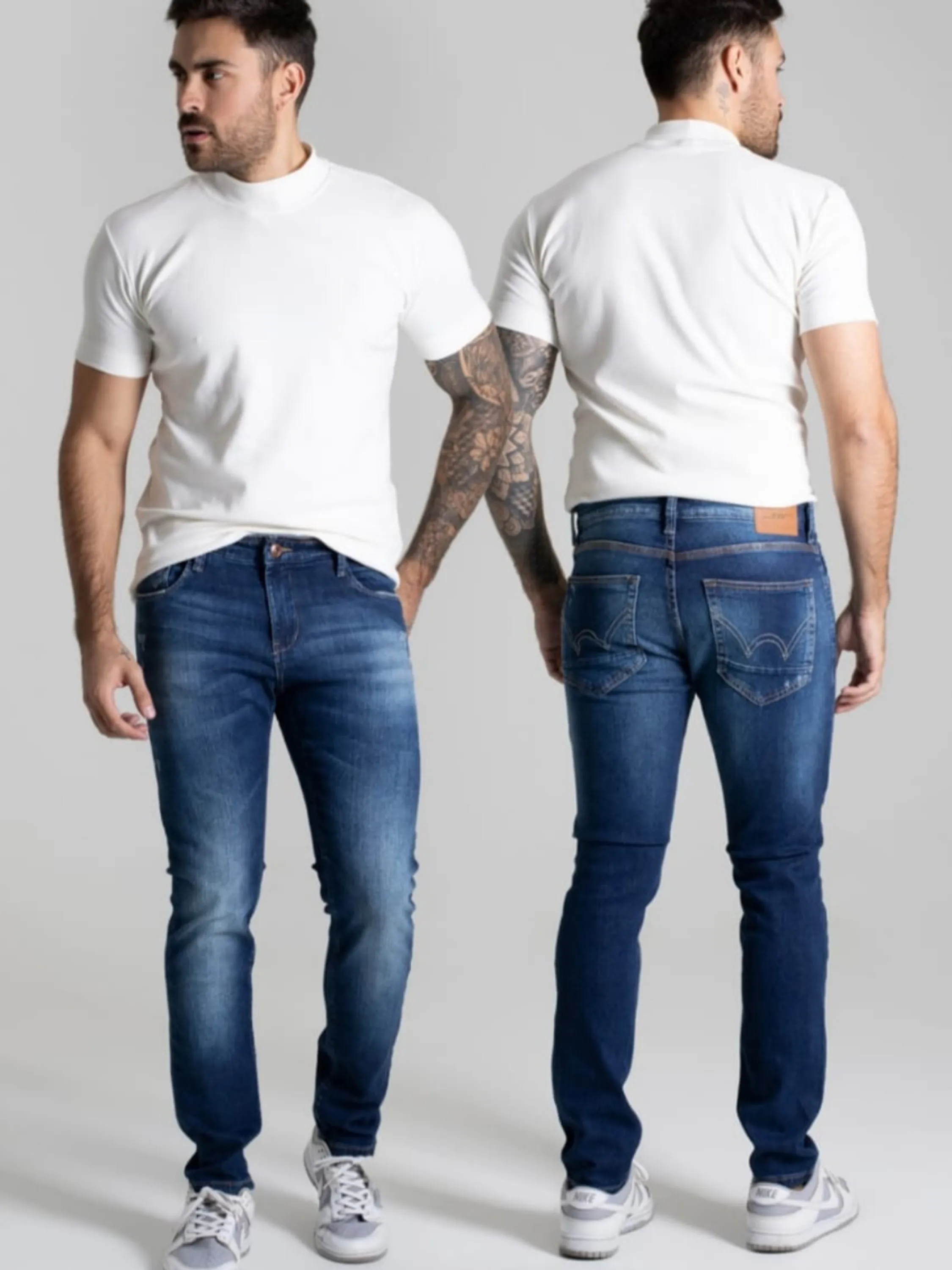 Calça Sawary jeans masculina skinny  diferenciada.