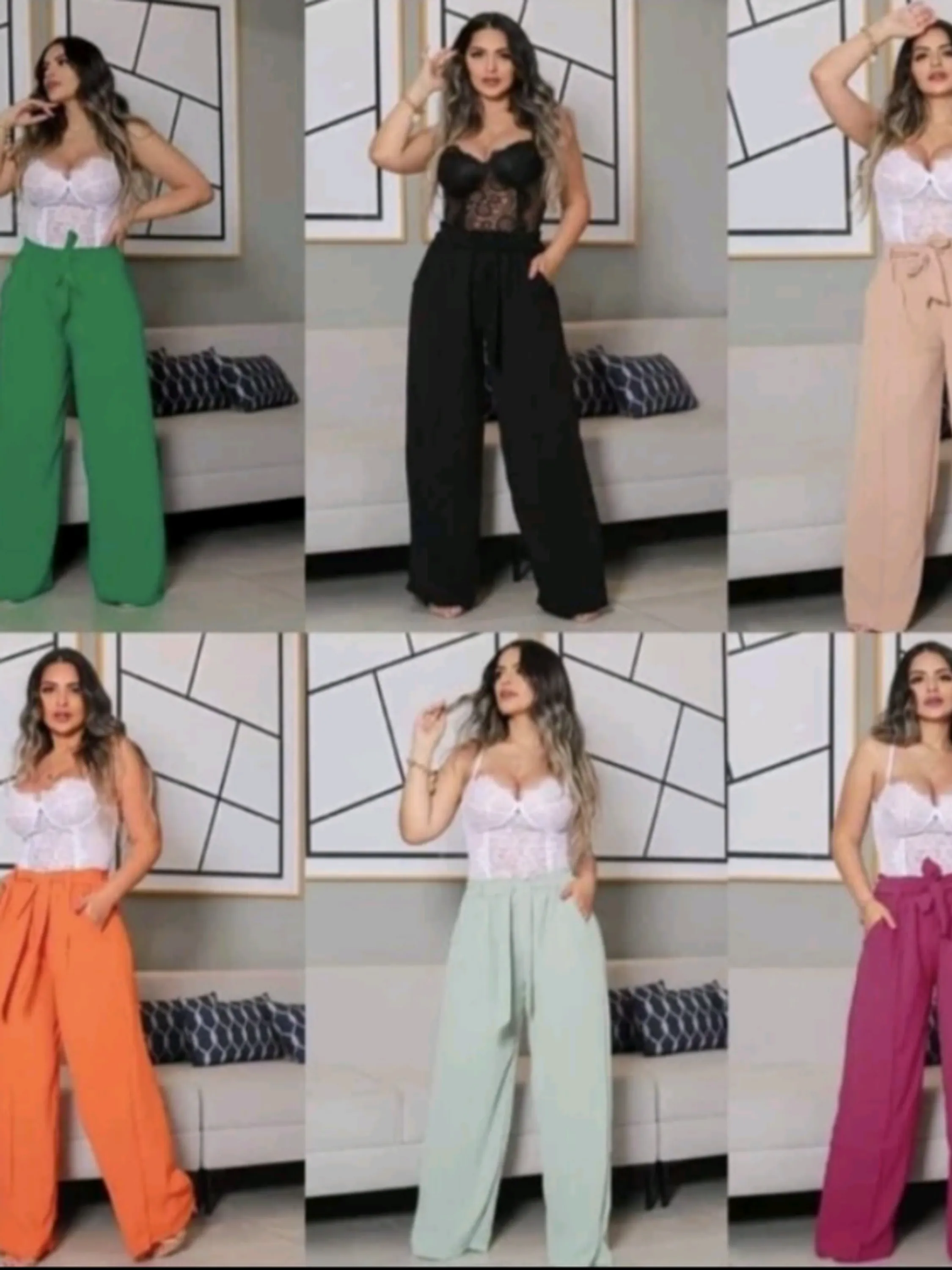 calça pantalona tecido duna diversas cores e tamanhos