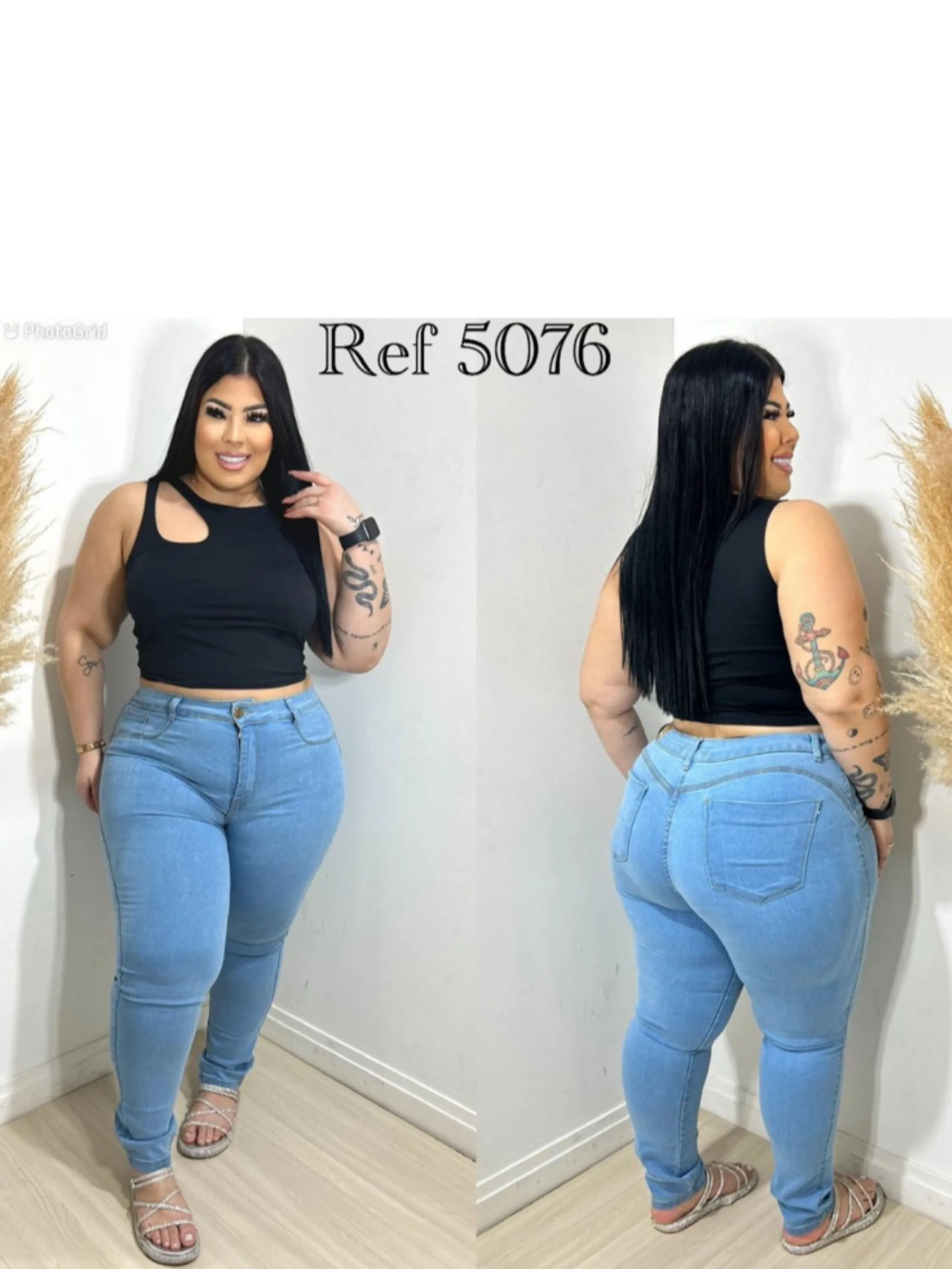 Calça Jeans Plus Size Feminina modelo skinny com elastano modelo exclusivo power do 46 ao 54 direto da fábrica.