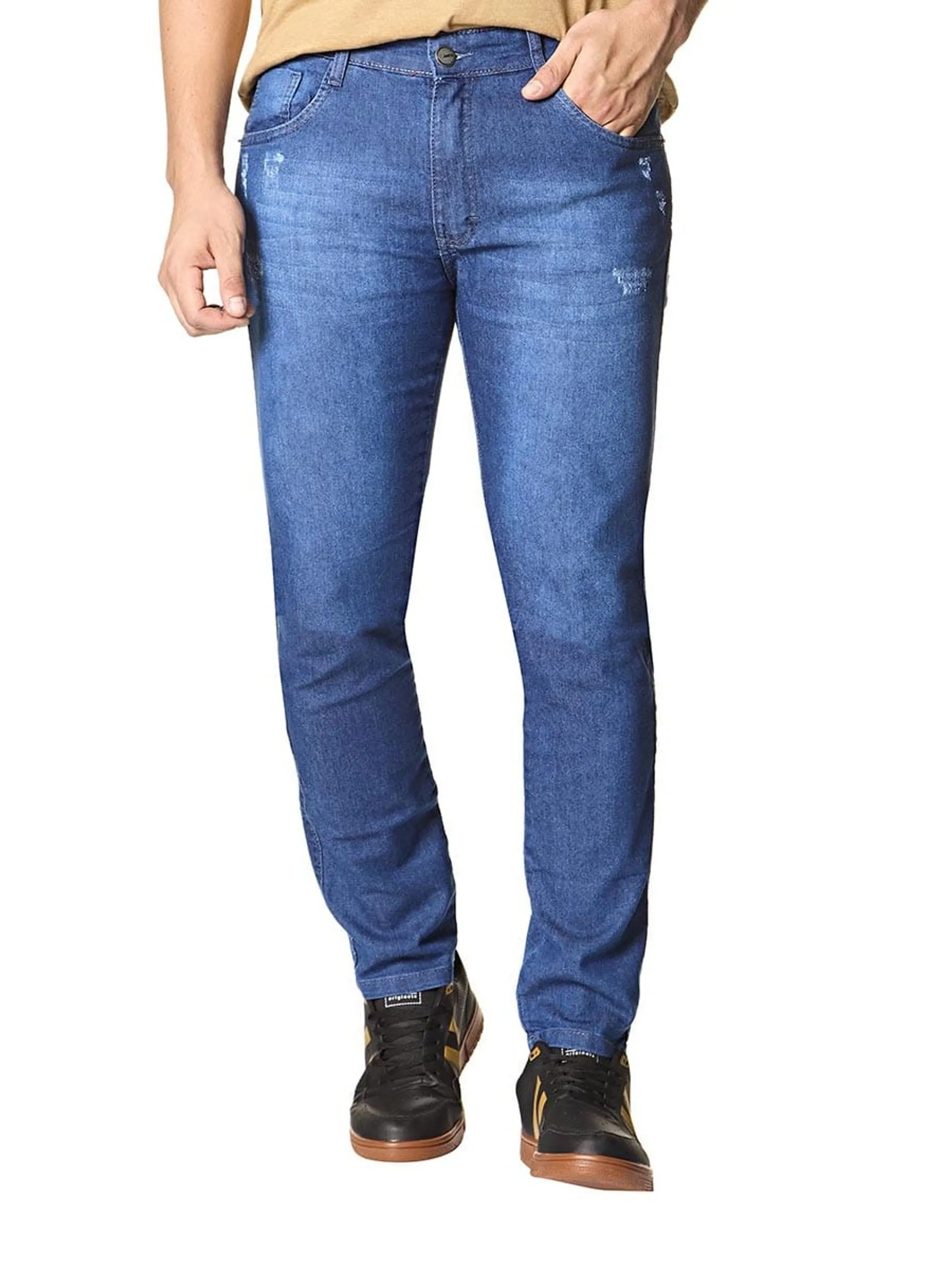 calça jeans masculina com elastano modelo skinny