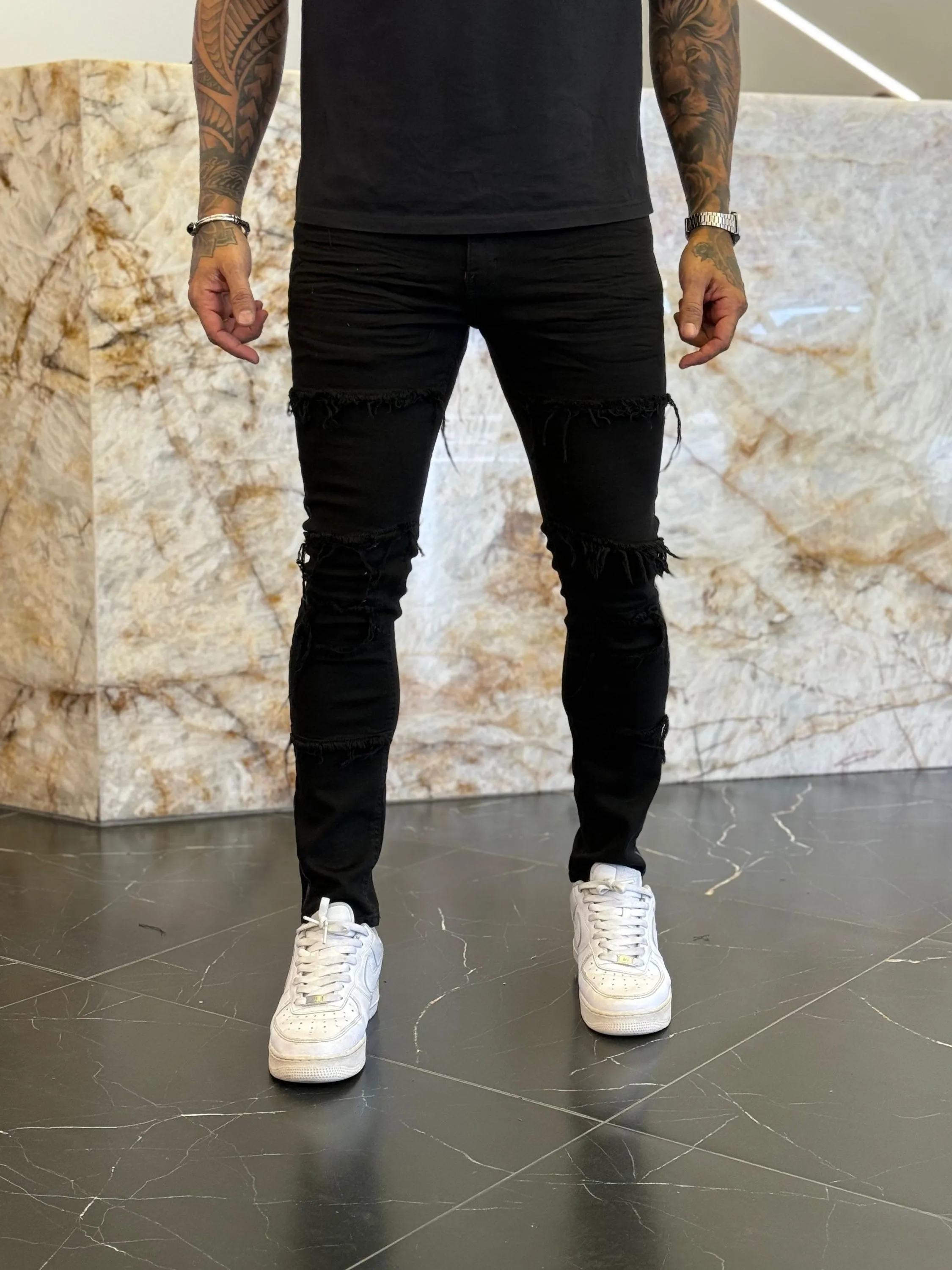 calça jeans jogador masculina preta skinny