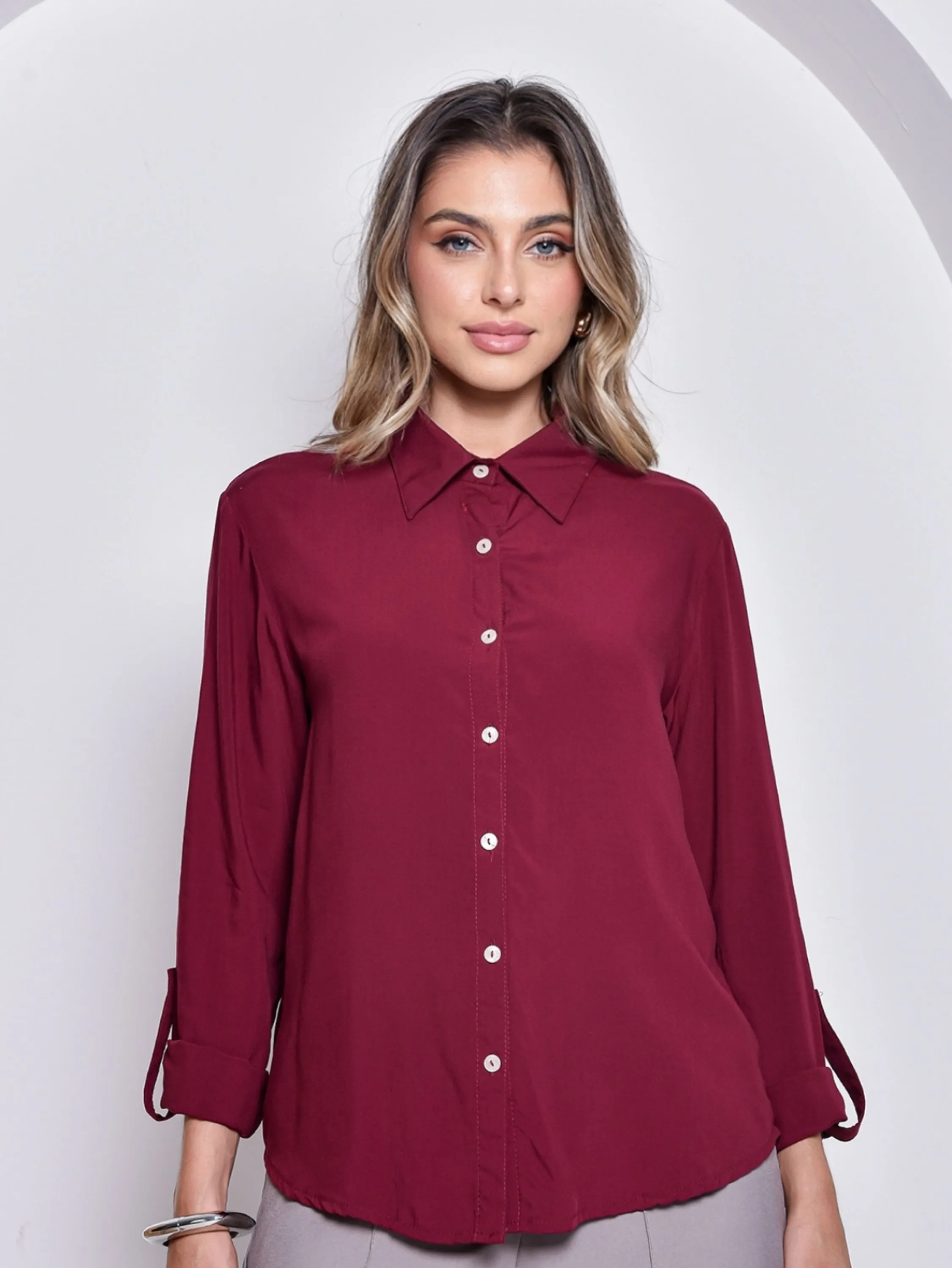 Camisa Cenarium Viscose Vinho