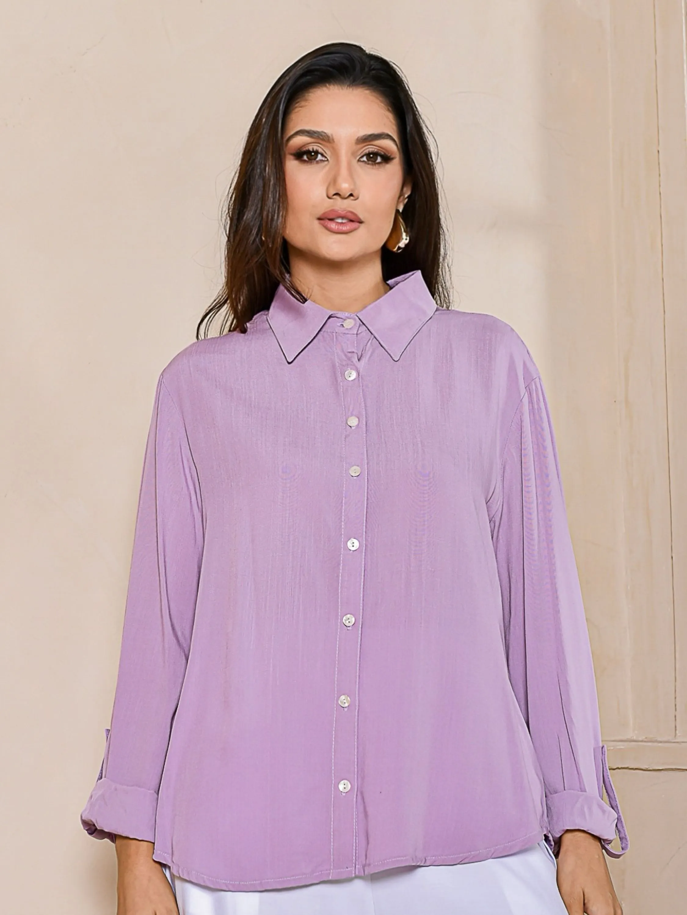 Camisa Cenarium Viscose Lilac