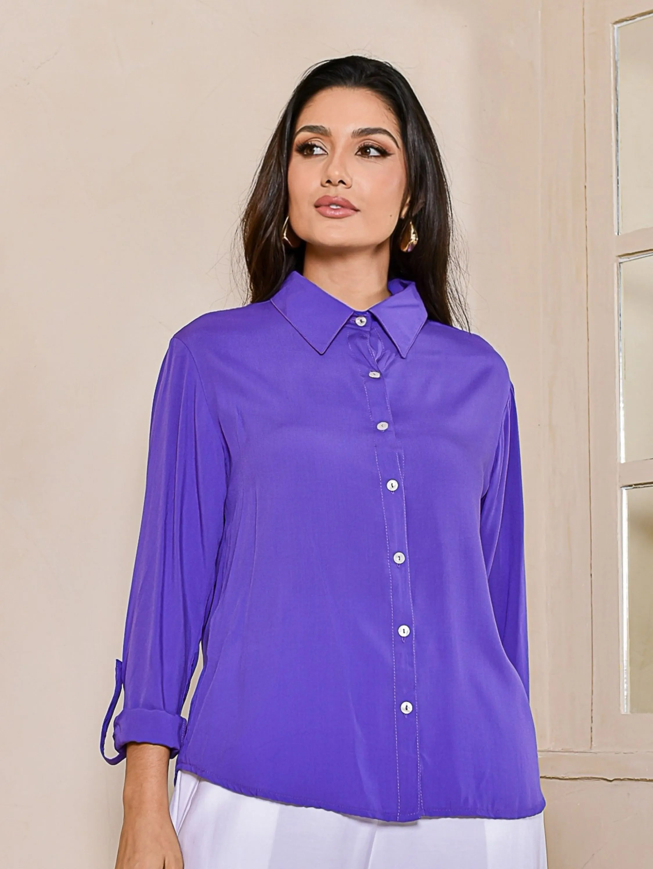 Camisa Cenarium Viscose Roxo