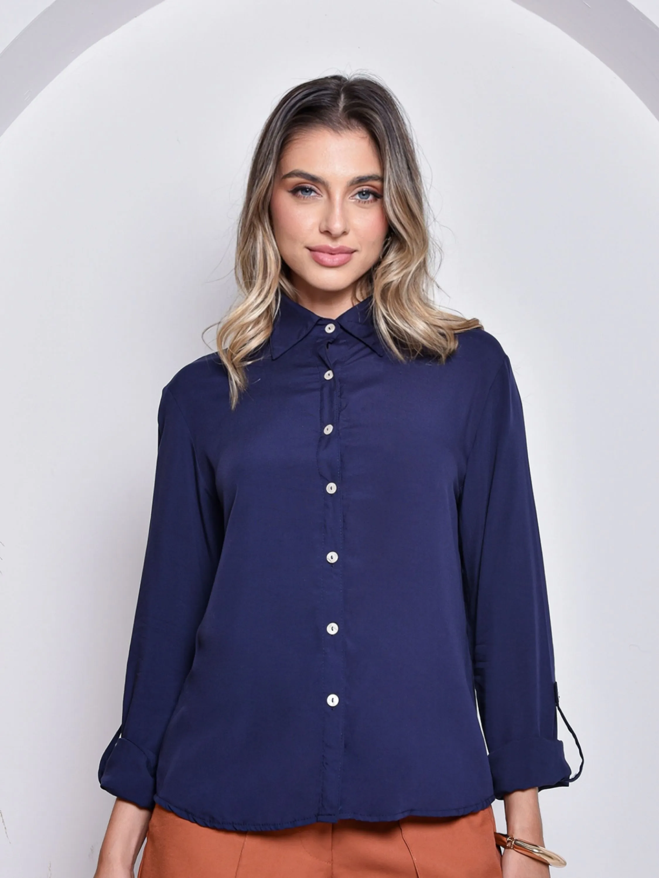 Camisa Cenarium Viscose Azul Marinho