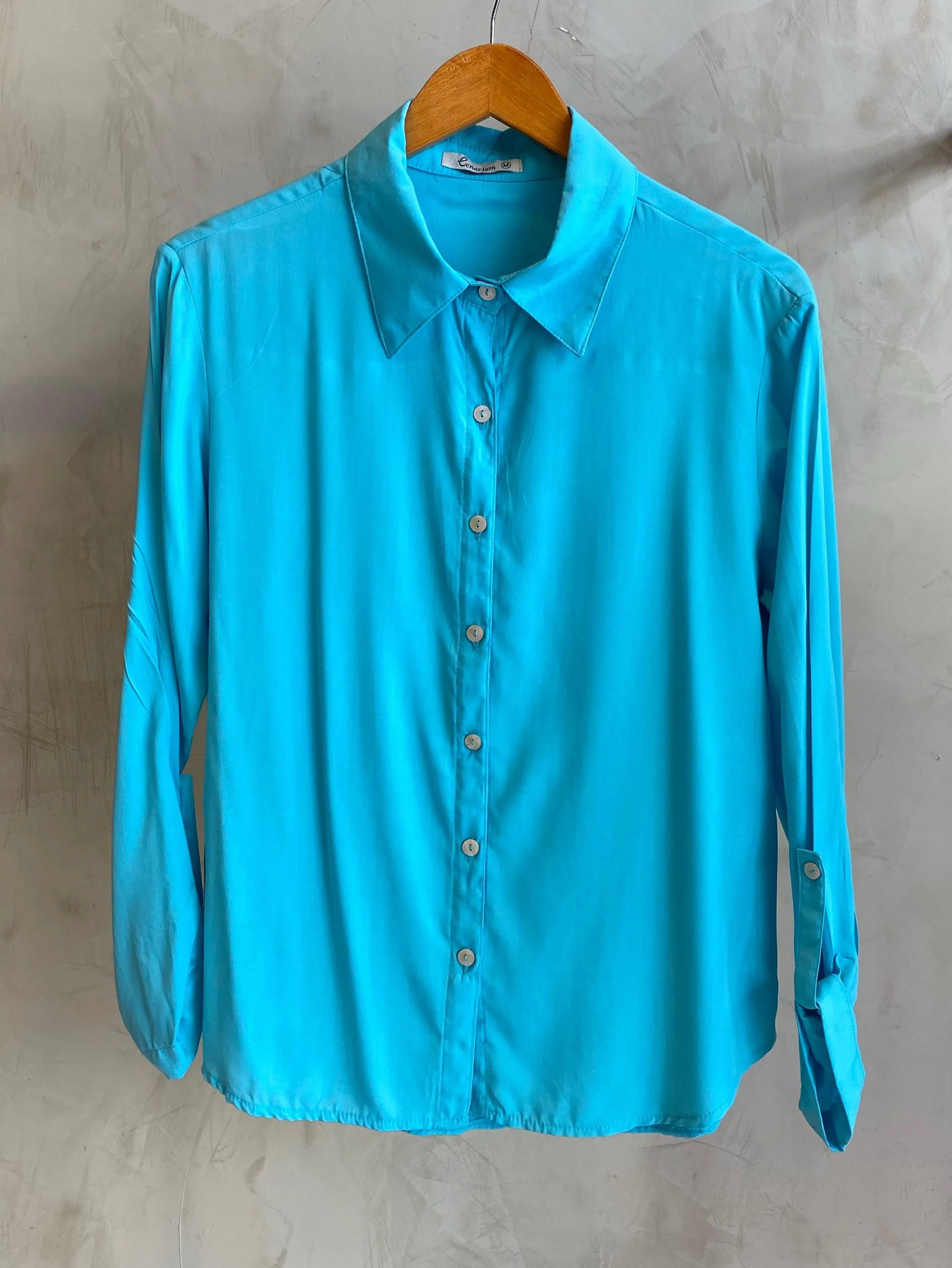 Camisa Cenarium Viscose Azul Celeste