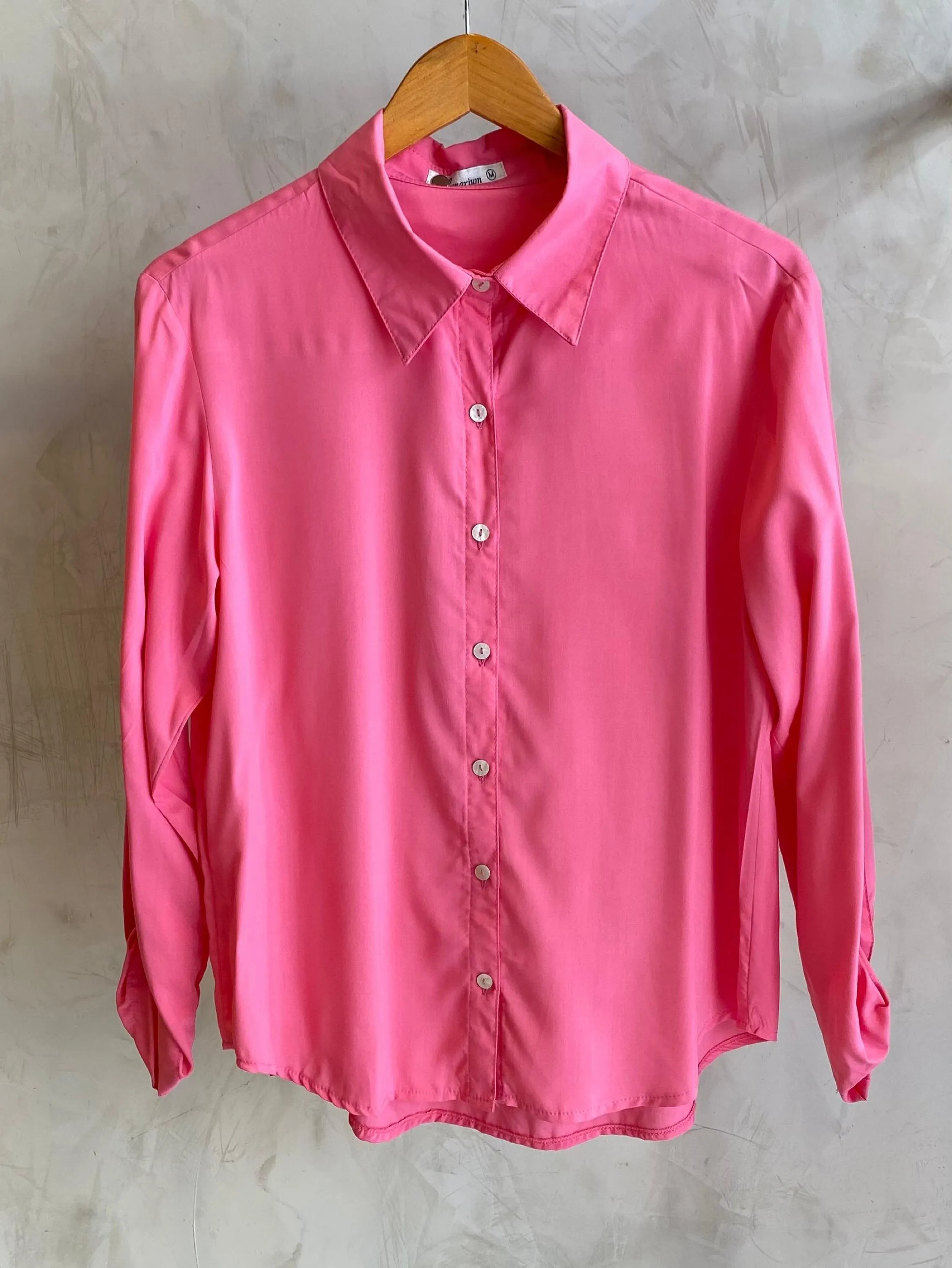 Camisa Cenarium Viscose Rosa Chiclete Claro