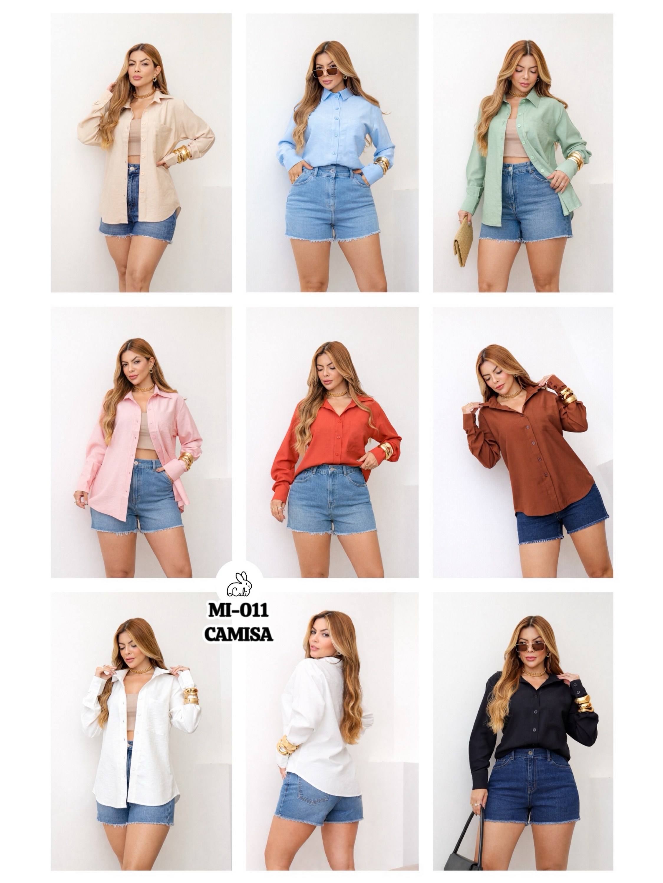 Kit 24 peças de Camisa Feminina Casual Manga Longa/MI-011