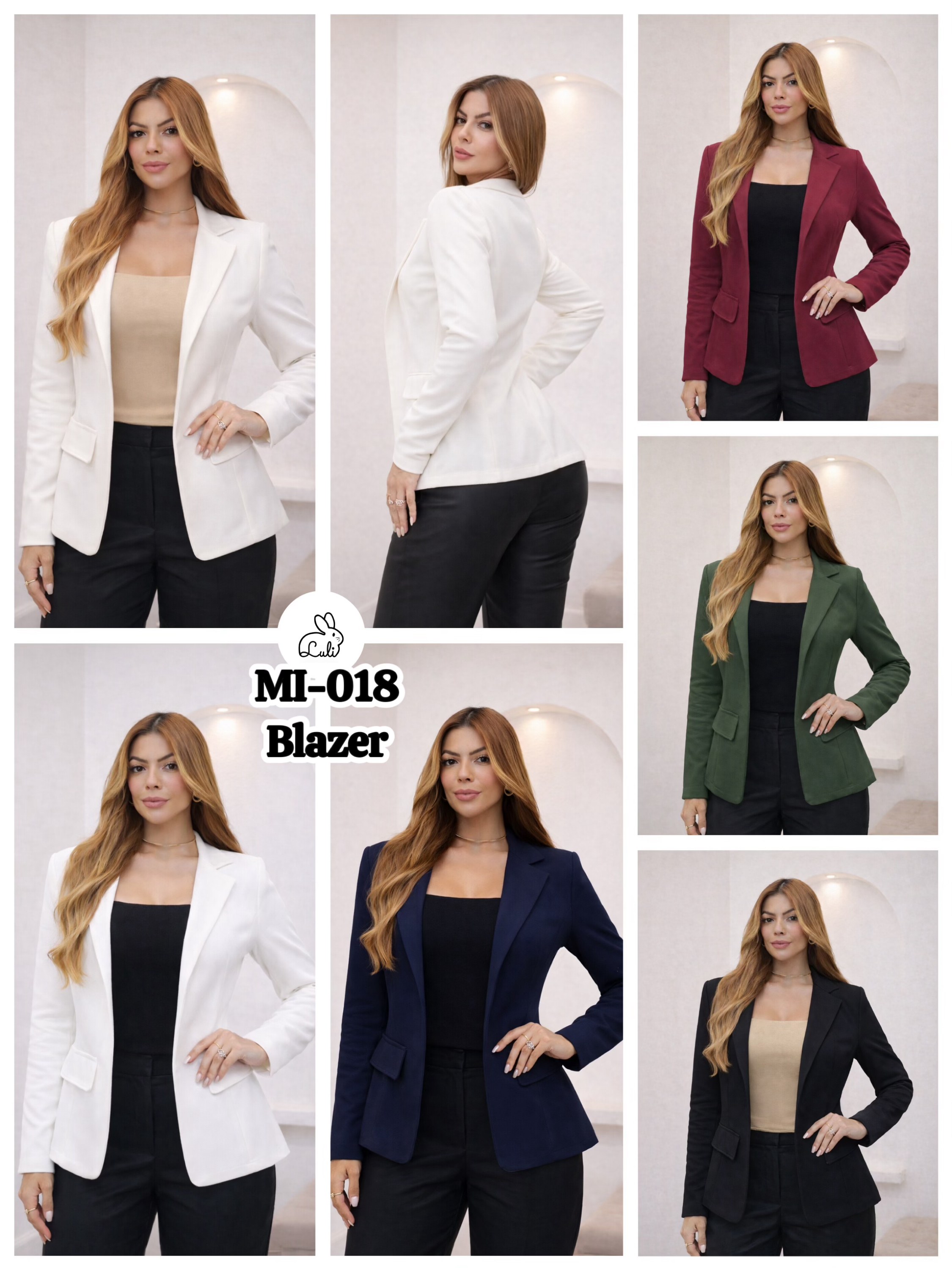 Kit 18 peças de Blazer Feminino Neoprene Acinturado/MI-018