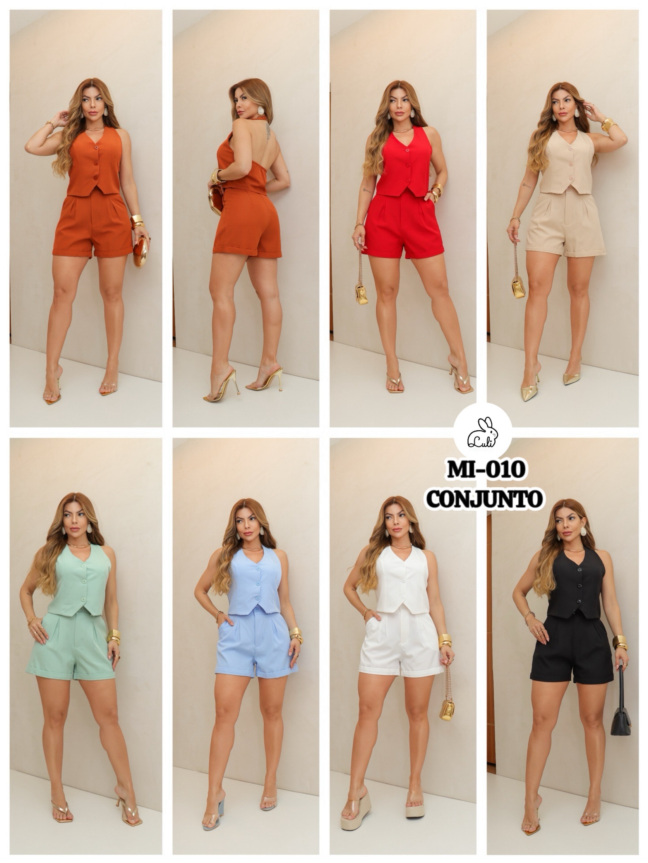 Kit 24 peças de Conjunto Colete Costa Aberta e Short/MI-010