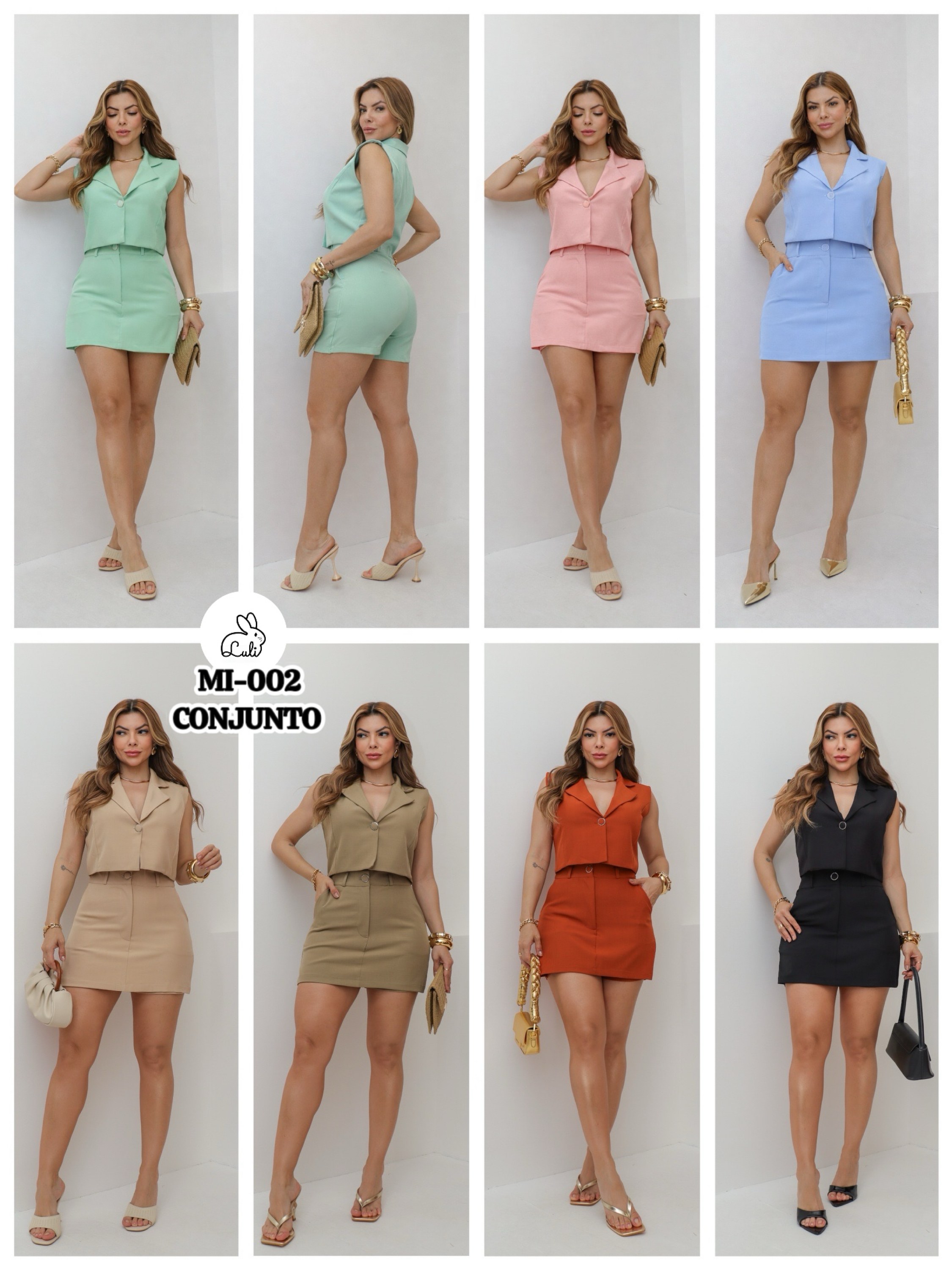 Kit 24 peças de Conjunto Colete e Short Saia/MI-002