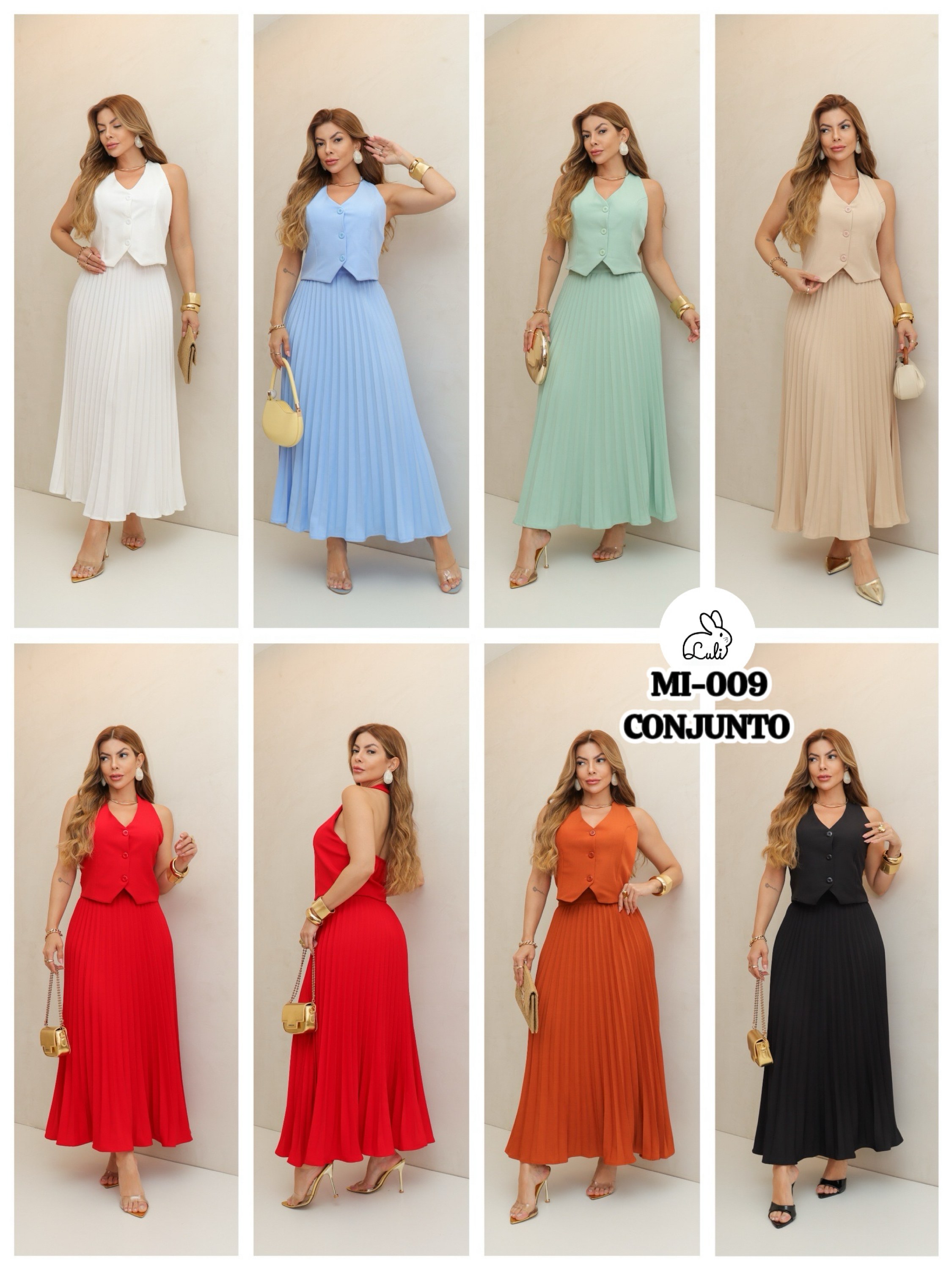 Kit 24 peças de Conjunto Colete e Saia Plissada/MI-009