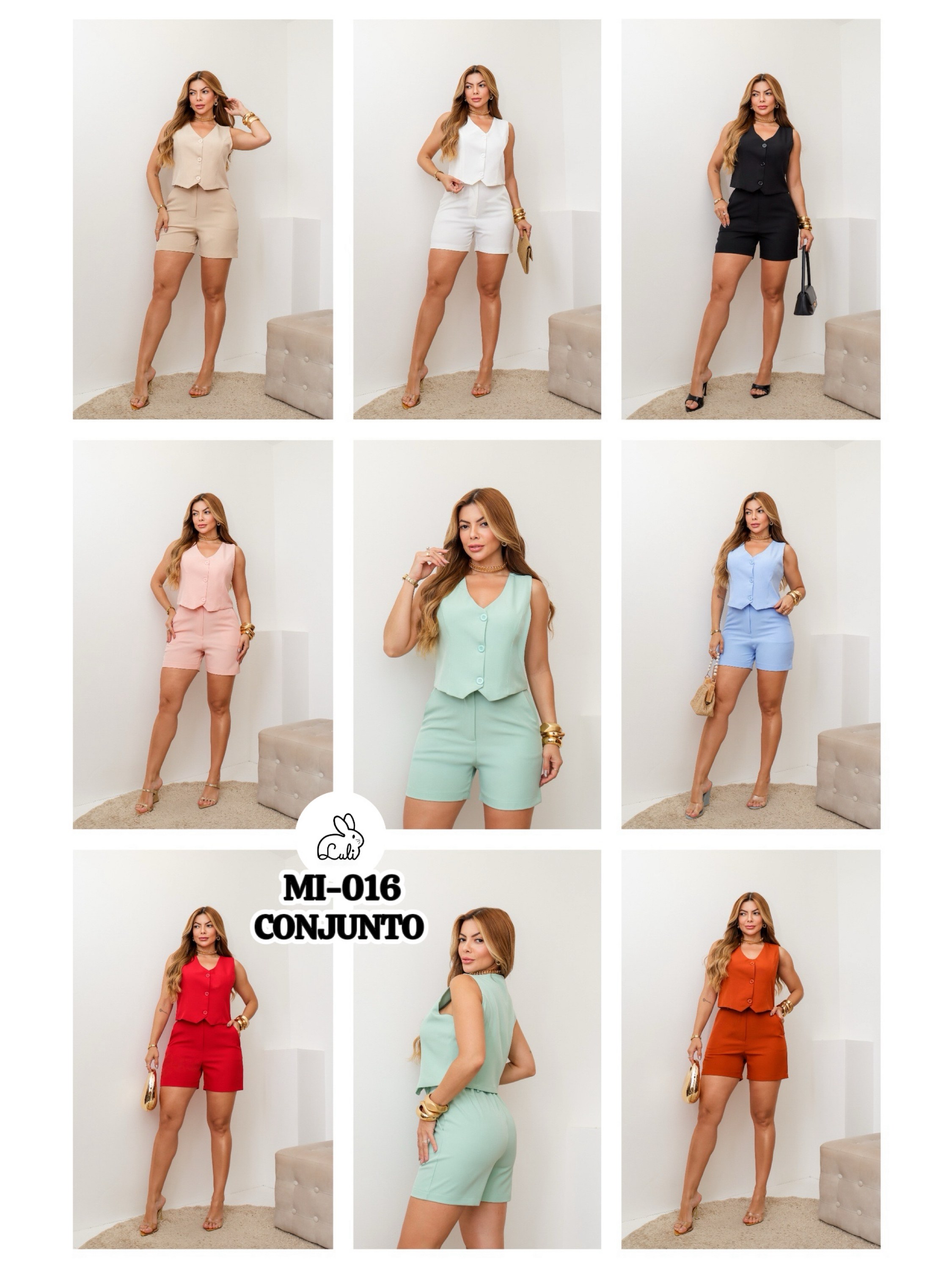 Kit 24 peças de Conjunto Feminino Colete e Short/MI-016