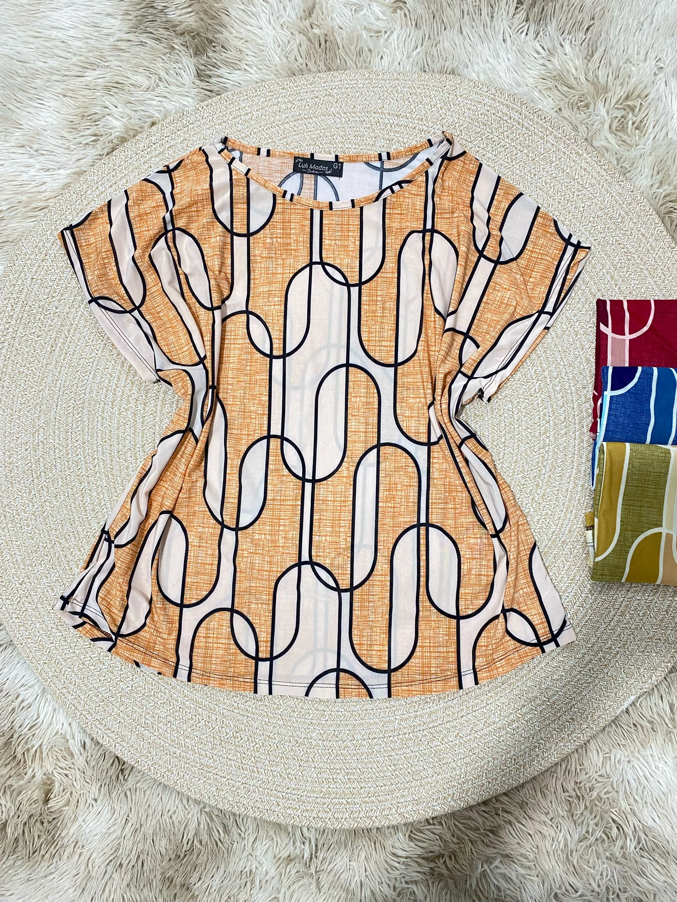 Blusa estampada tecido liganete tamanho grande