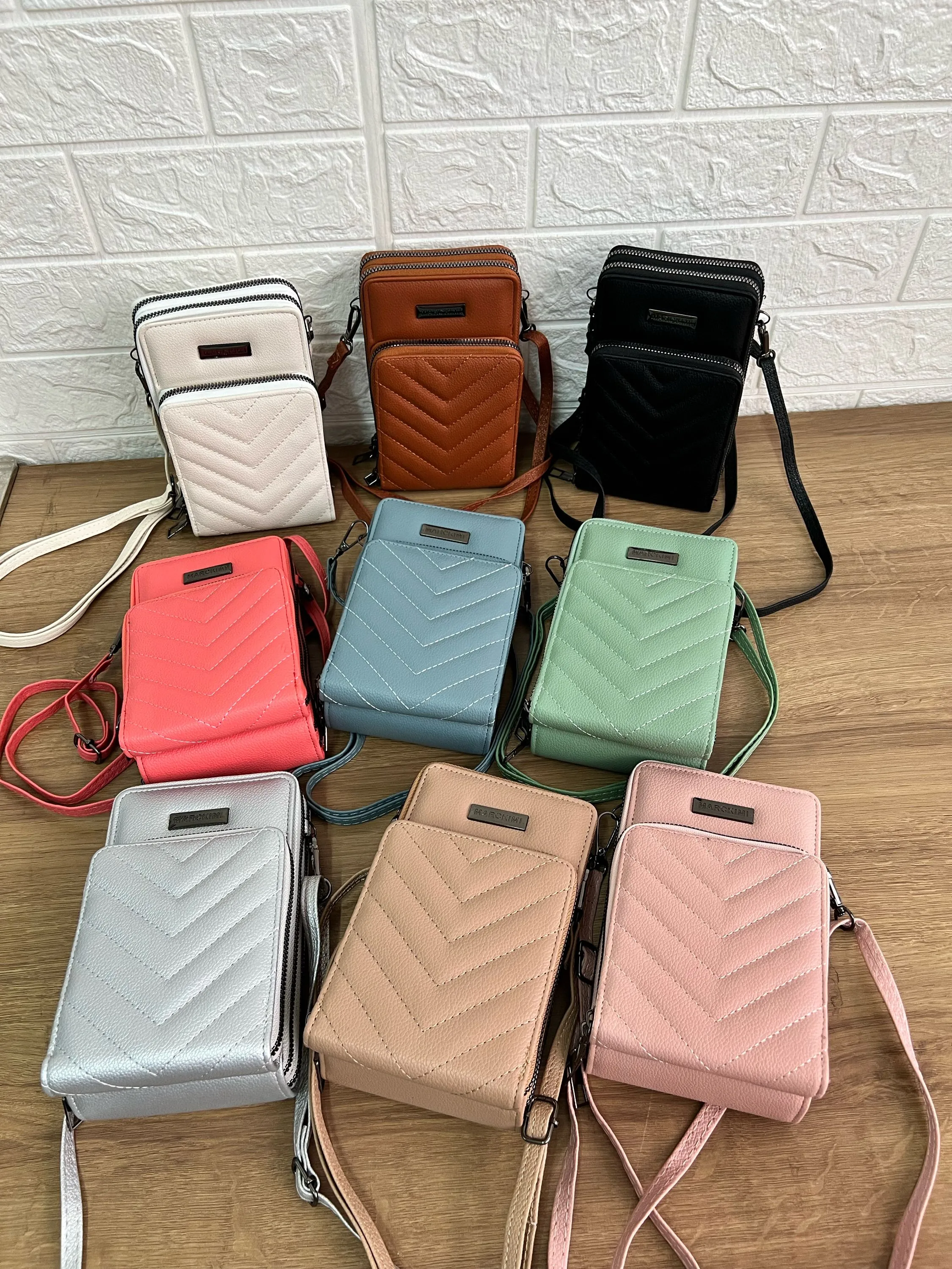 Bolsa carteira porta celular 3 zíper