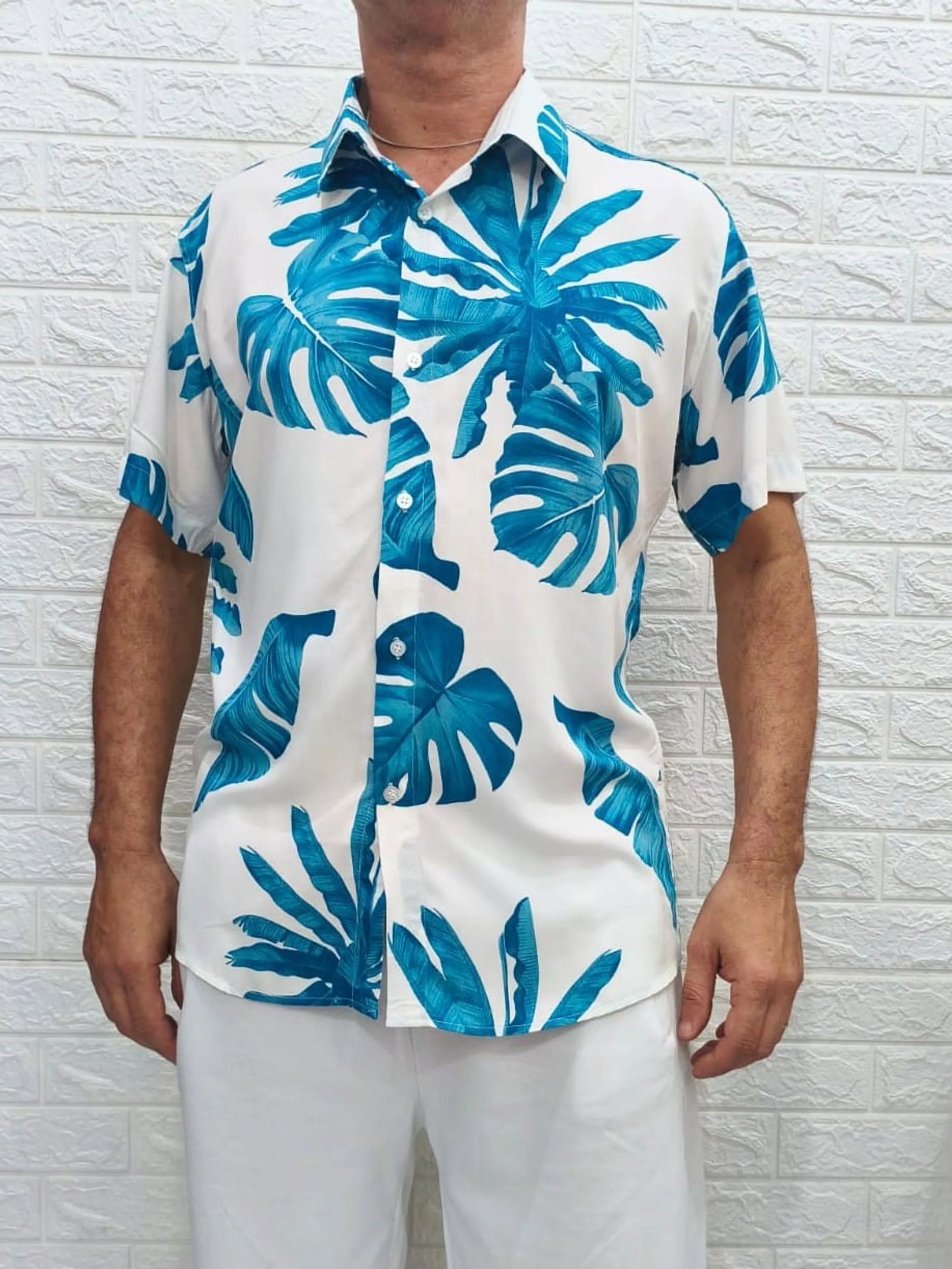 Camisa masculina social mauricinho manga curta