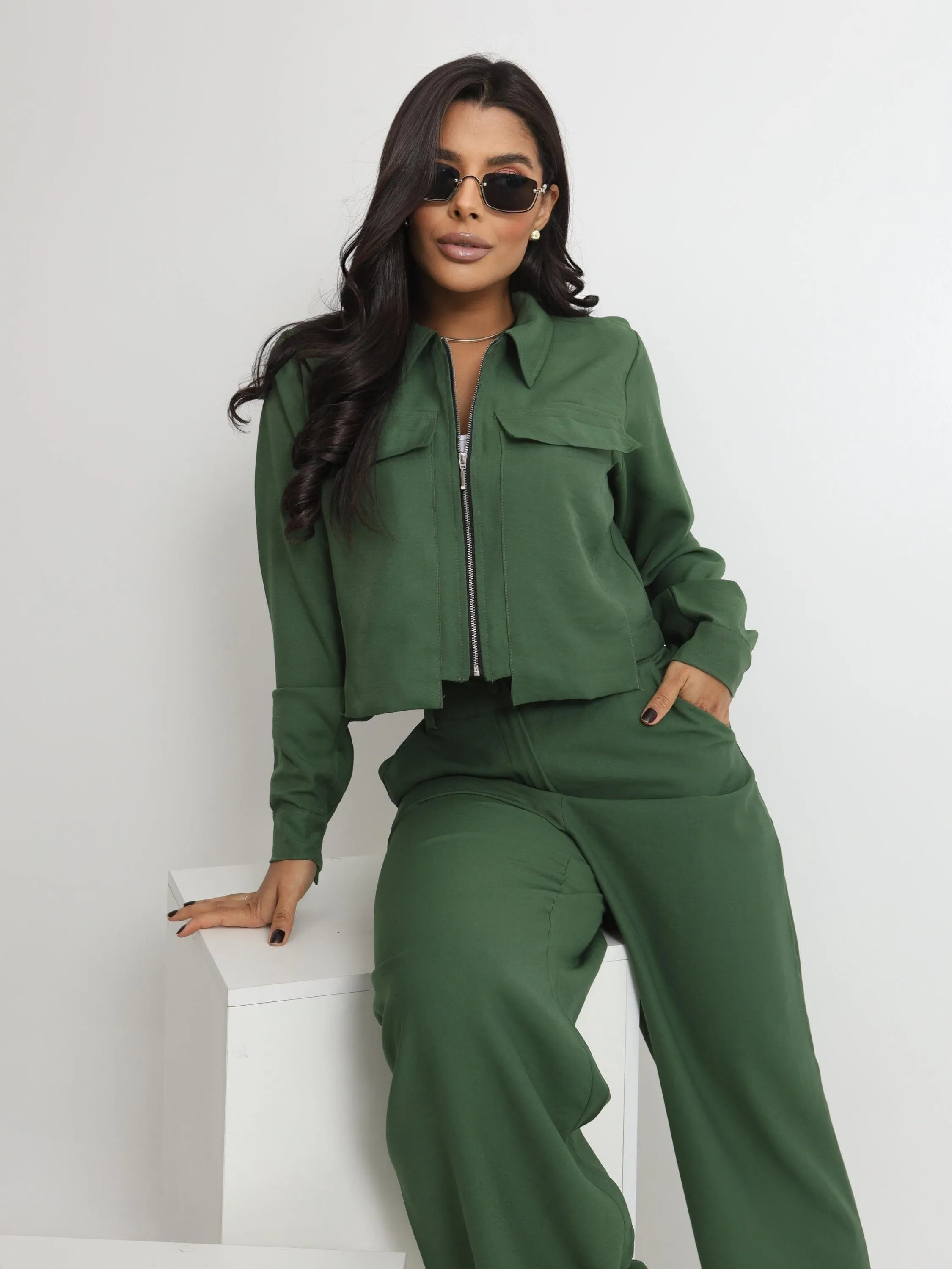 Conjunto Feminino Exuberante Calça Pantalona ⭐⭐