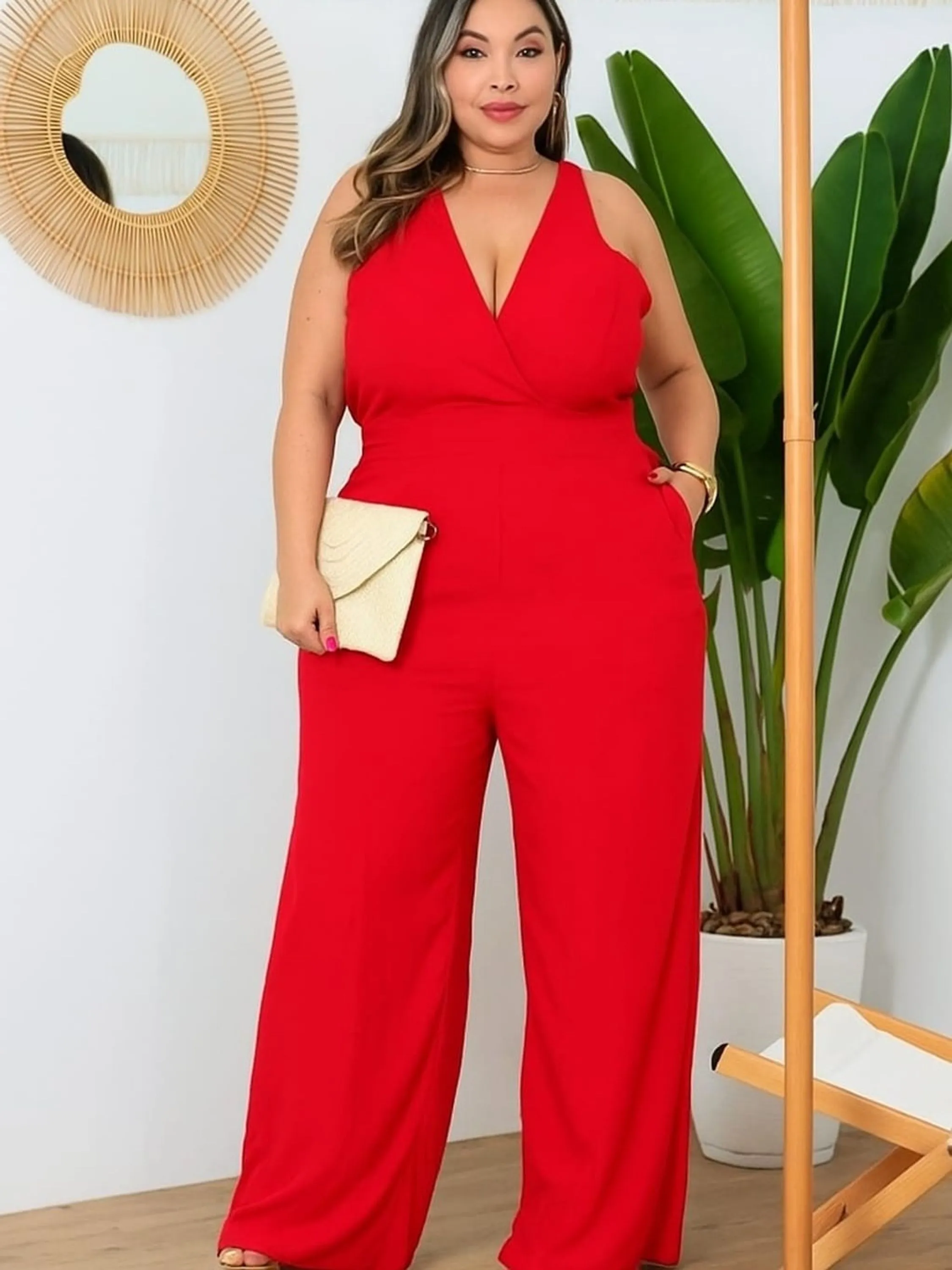 Macacão Feminino Pantalona Plus Size Duna ⭐