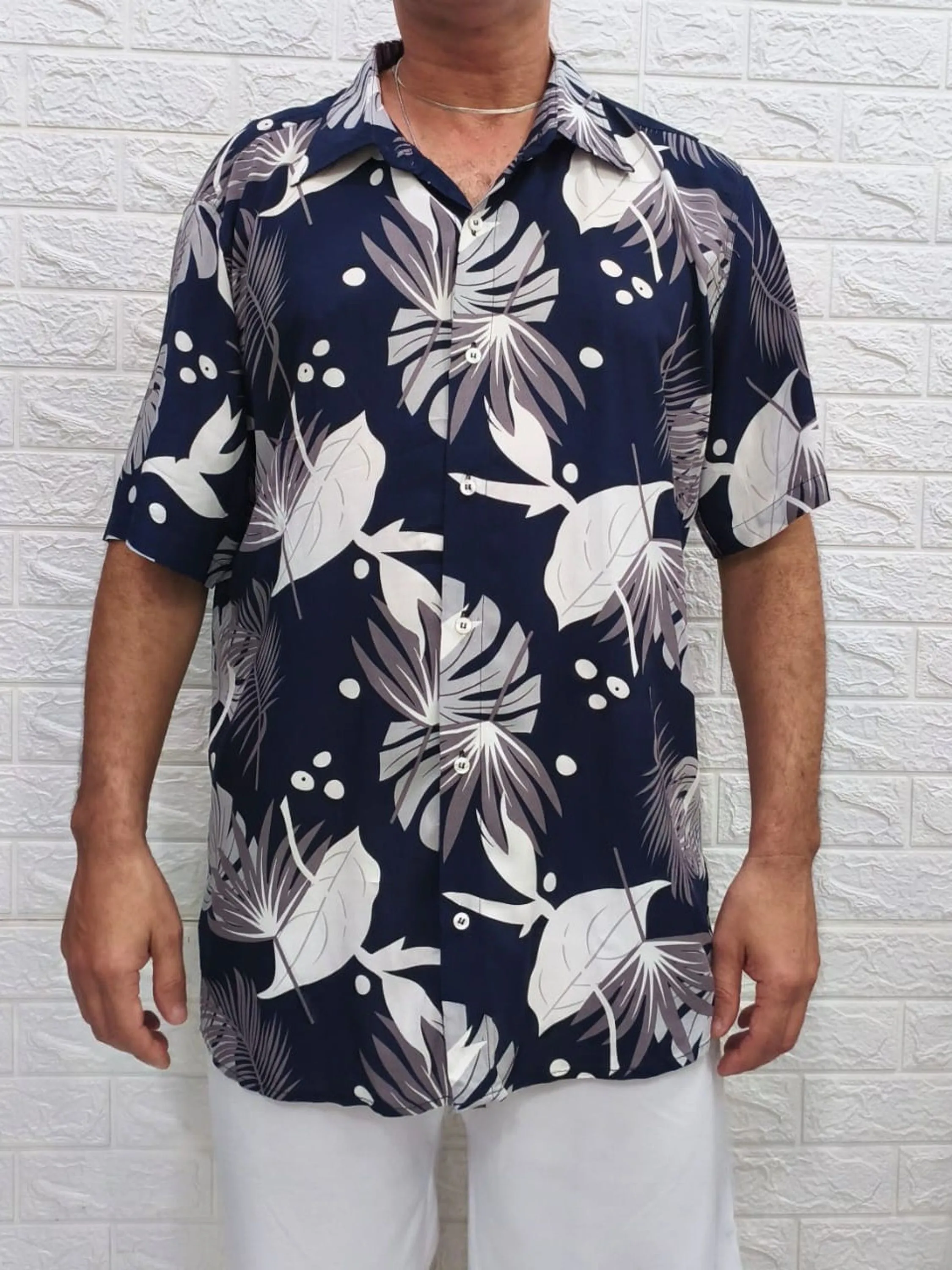 Camisa Masculina Slim Floral Plus Size ⭐