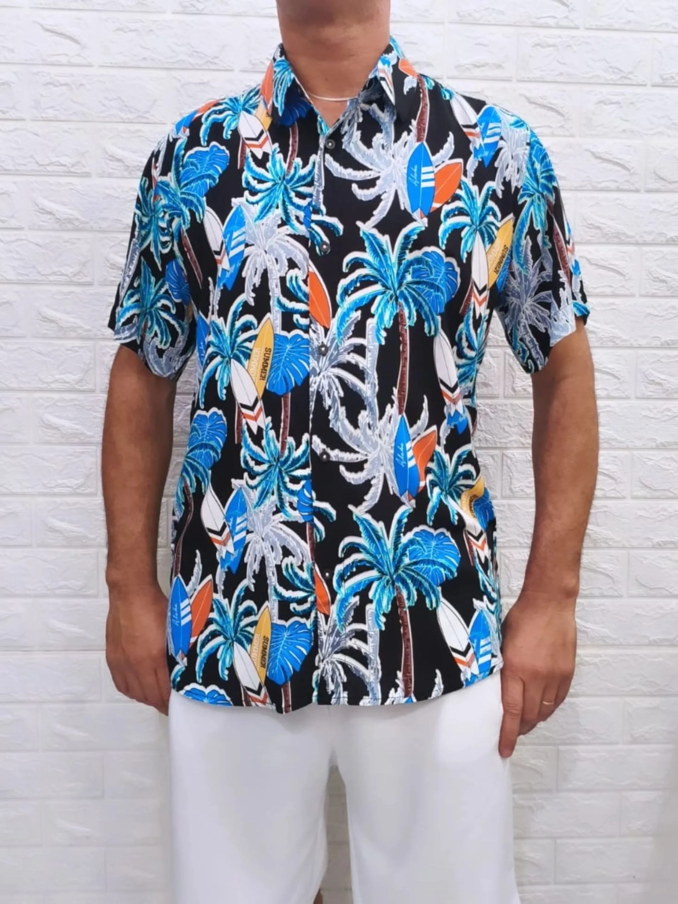 Camisa masculina social mauricinho manga curta