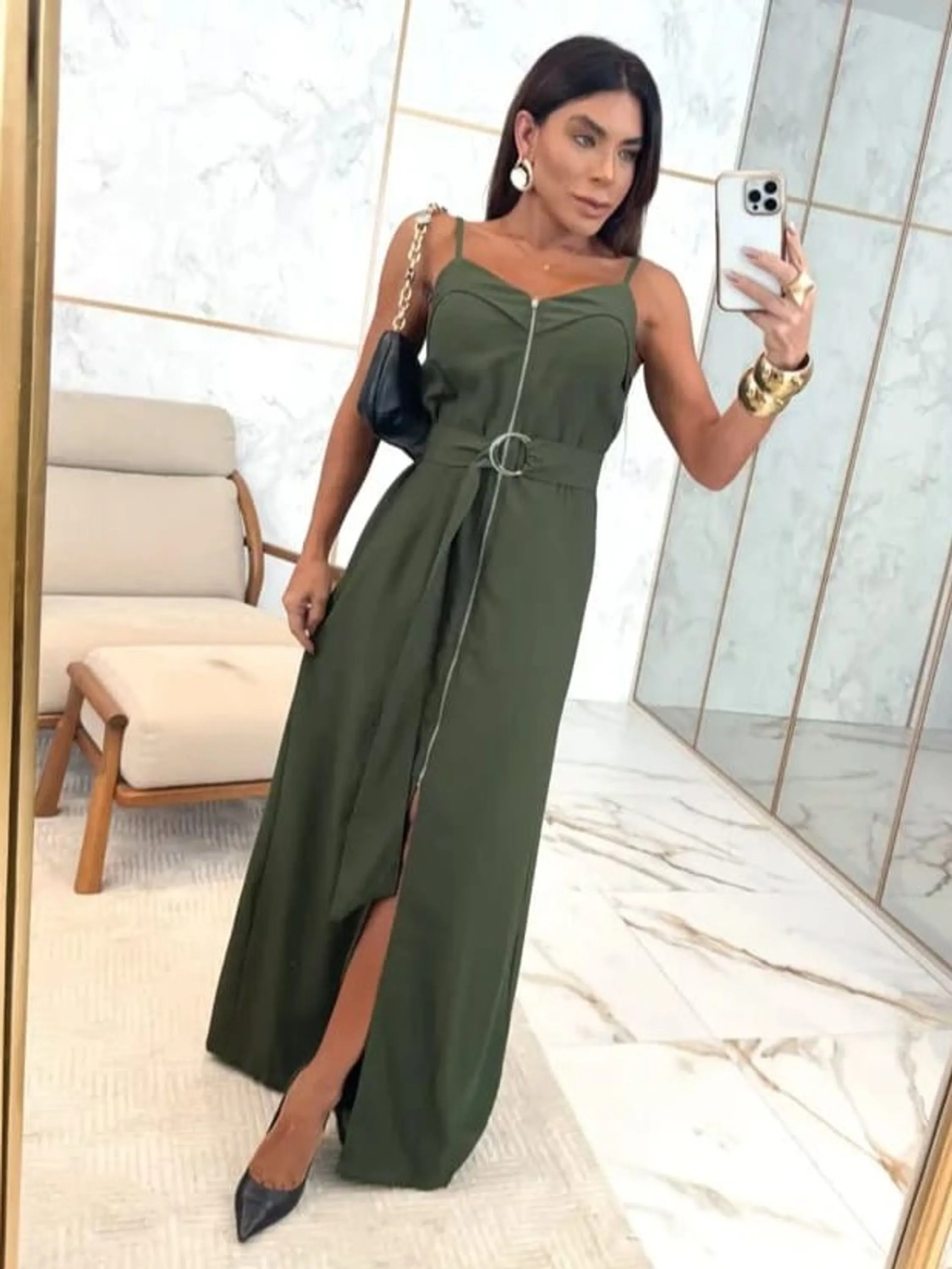 Vestido Longo de Alcinha com Zíper ⭐