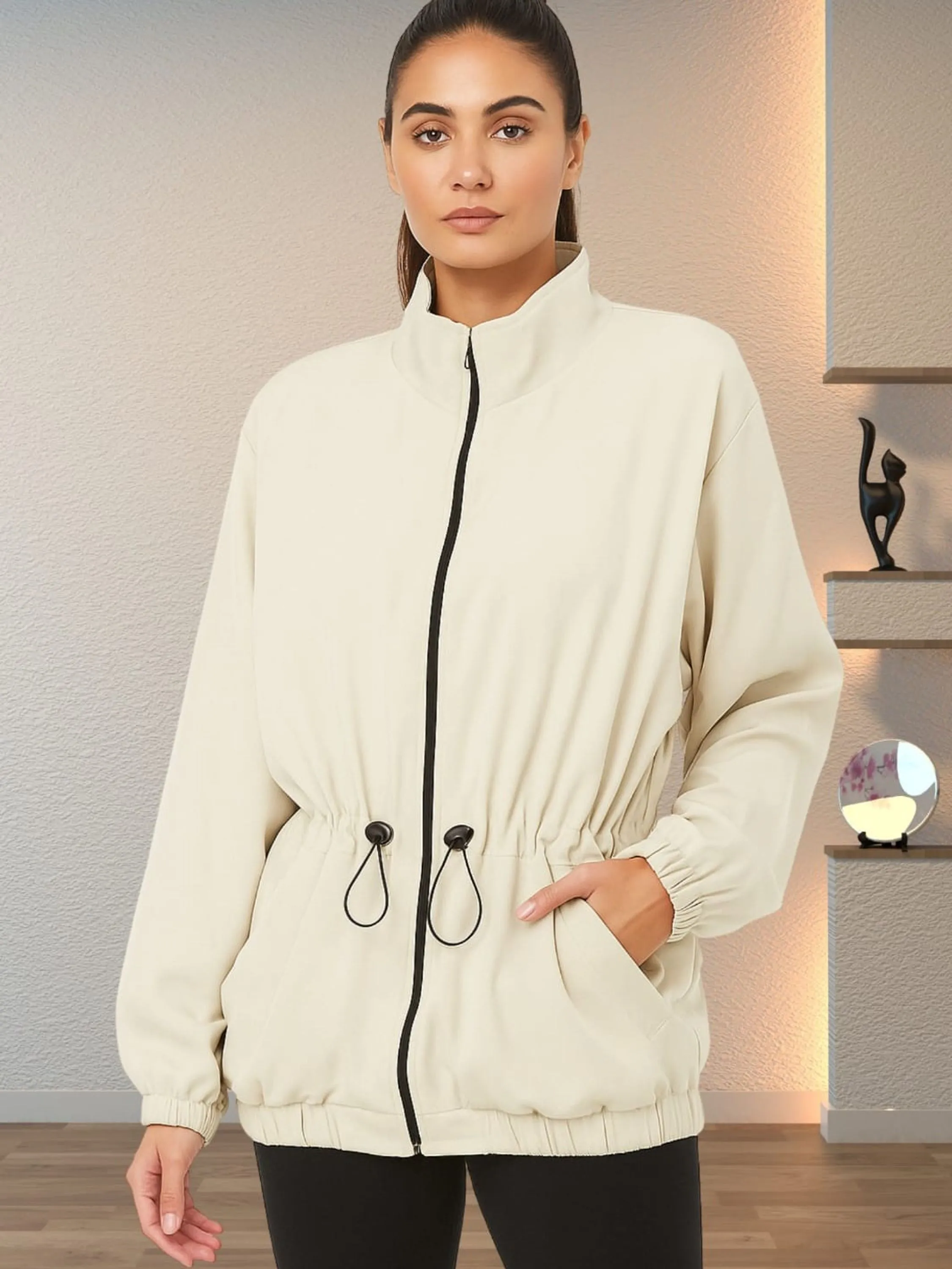 Parka Feminina com Zíper e Bolso ⭐