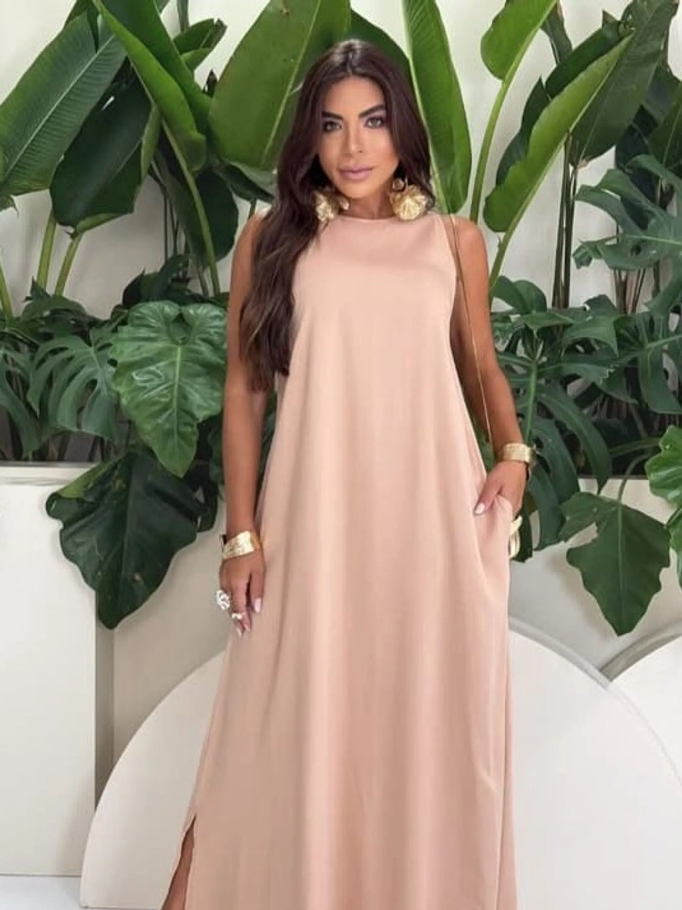 Vestido Longo Regata em Sarja ⭐