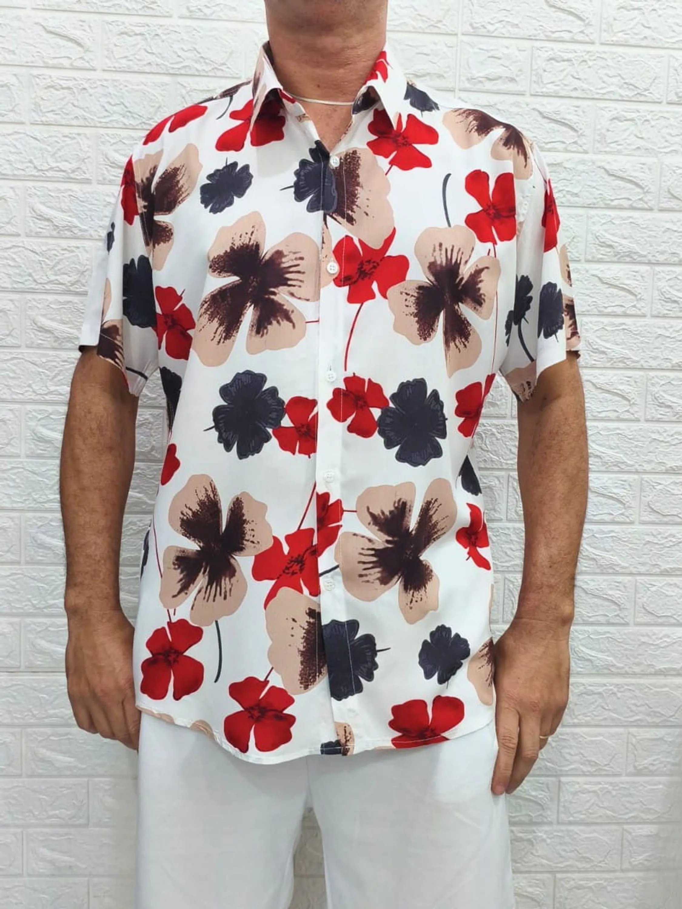 Camisa masculina social mauricinho manga curta