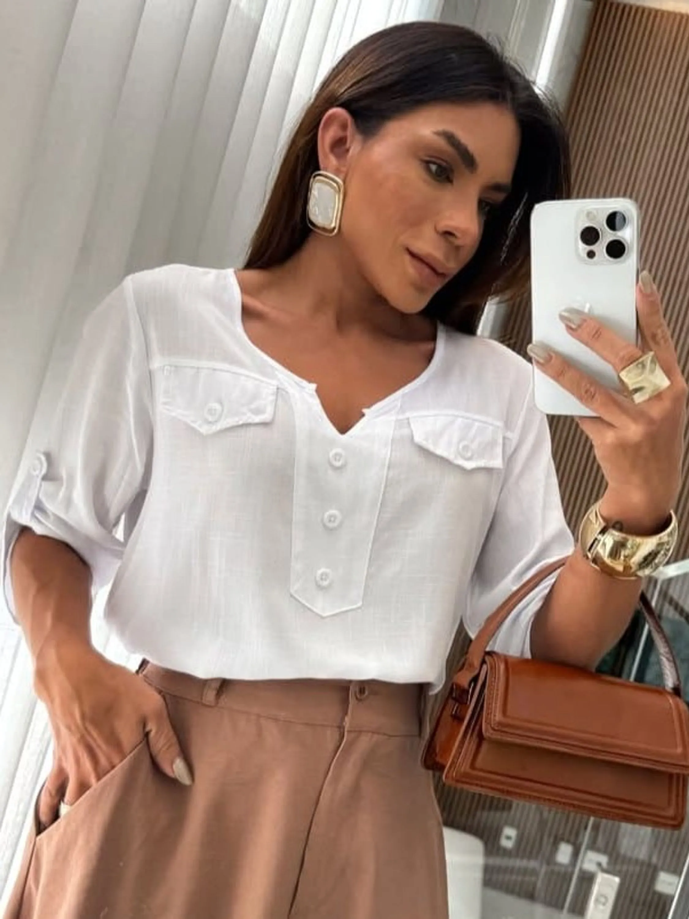 Blusa Feminina Manga 3/4 ⭐