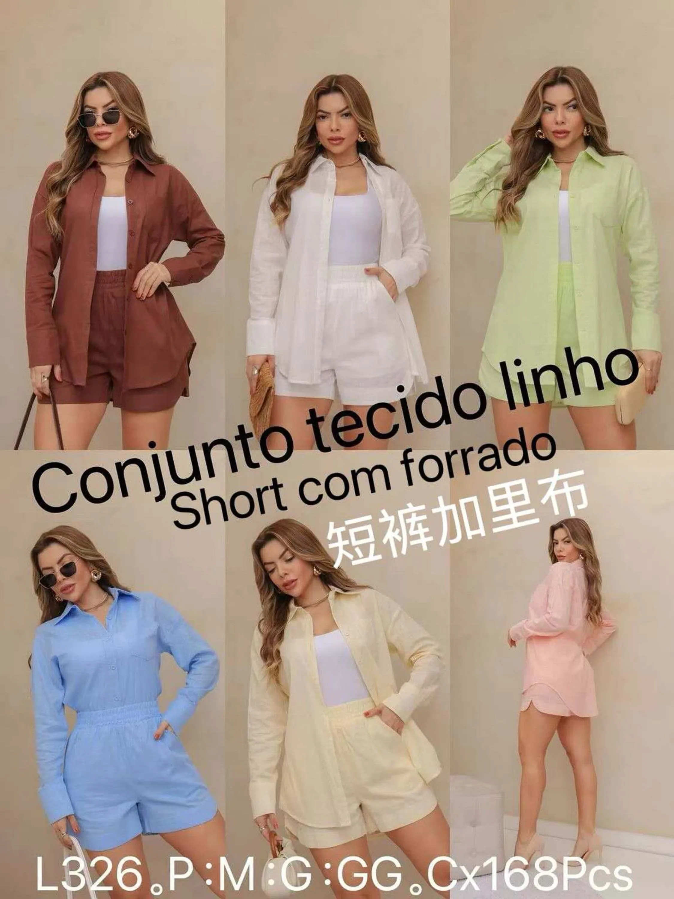 Conjunto Feminino Tecido Linho