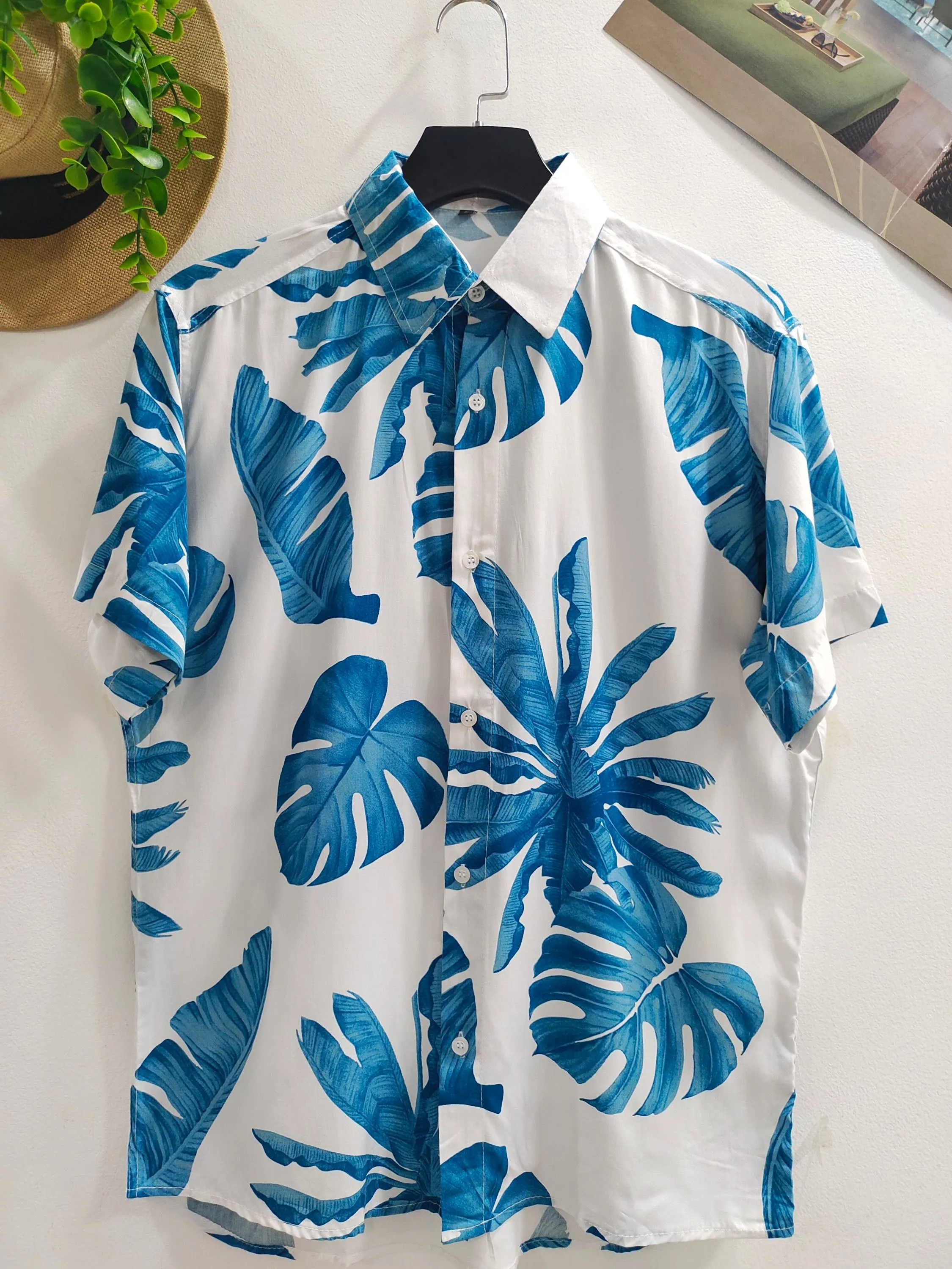 Camisa Floral Havaiana Praia Verão Masculino Manga Curta De Botão Tecido100% Viscose