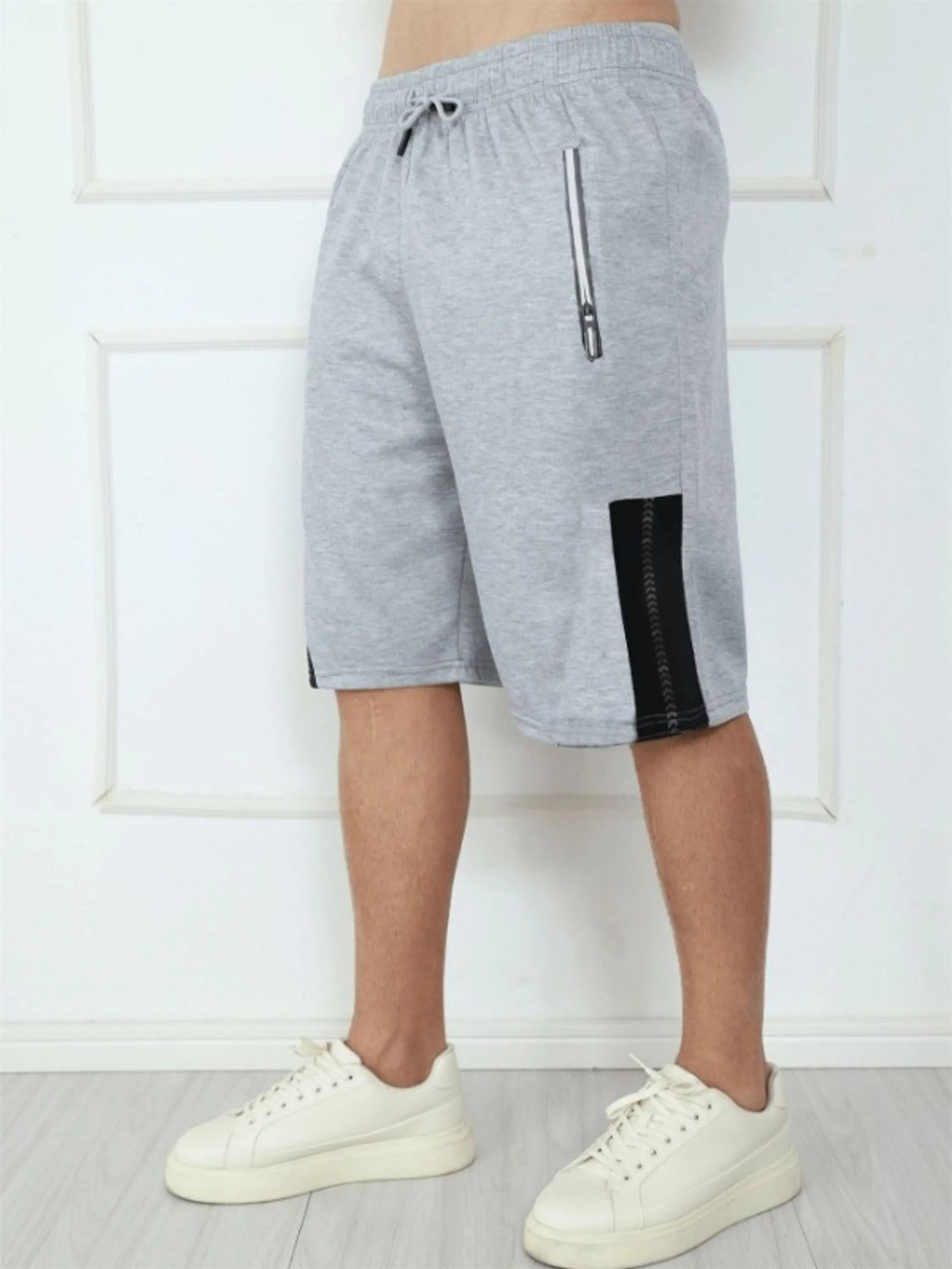 Bermuda  moletom masculina /Bolsos com ziper /Cintura