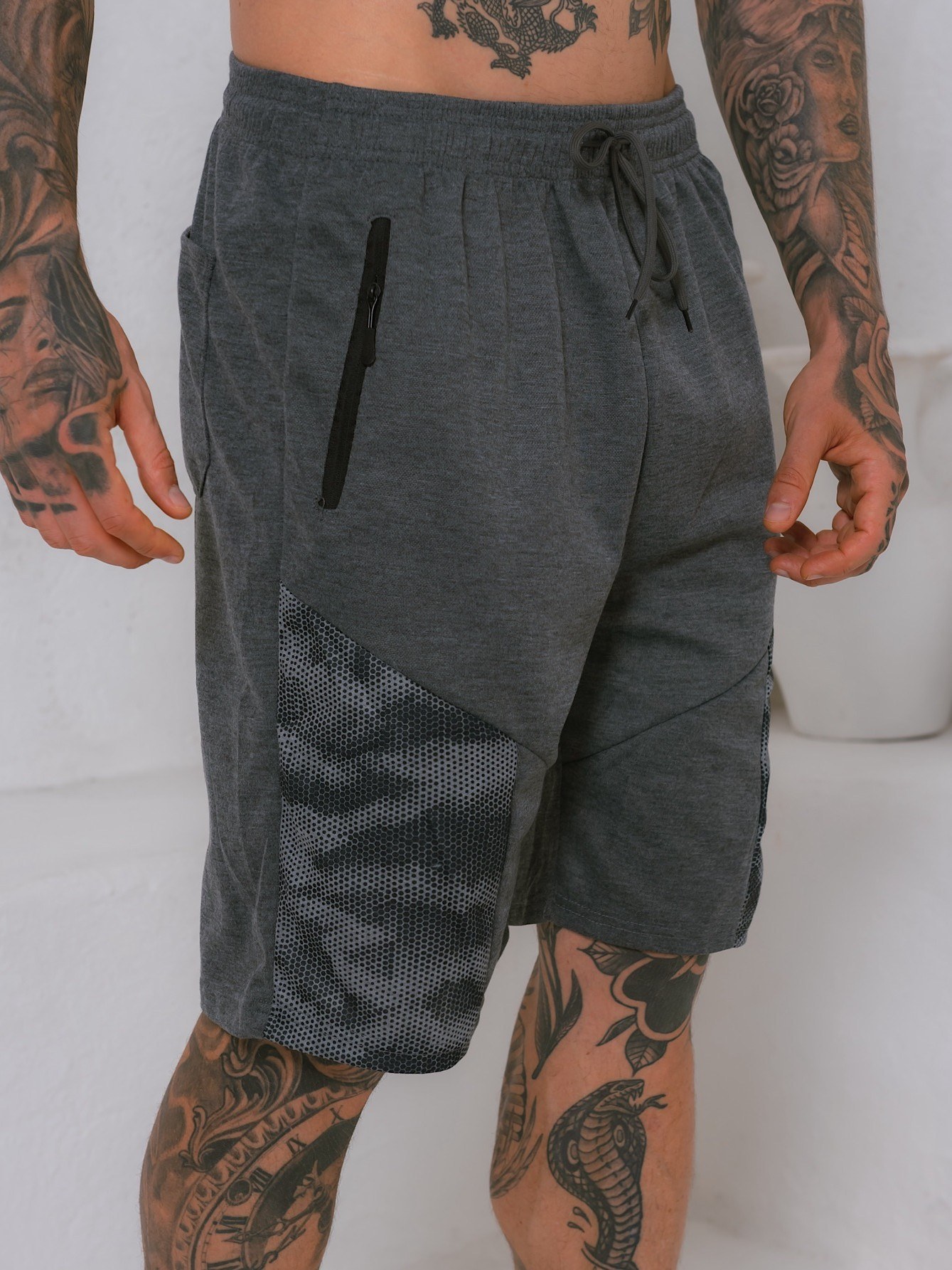 Bermuda  moletom masculina /Bolsos com ziper Y-528